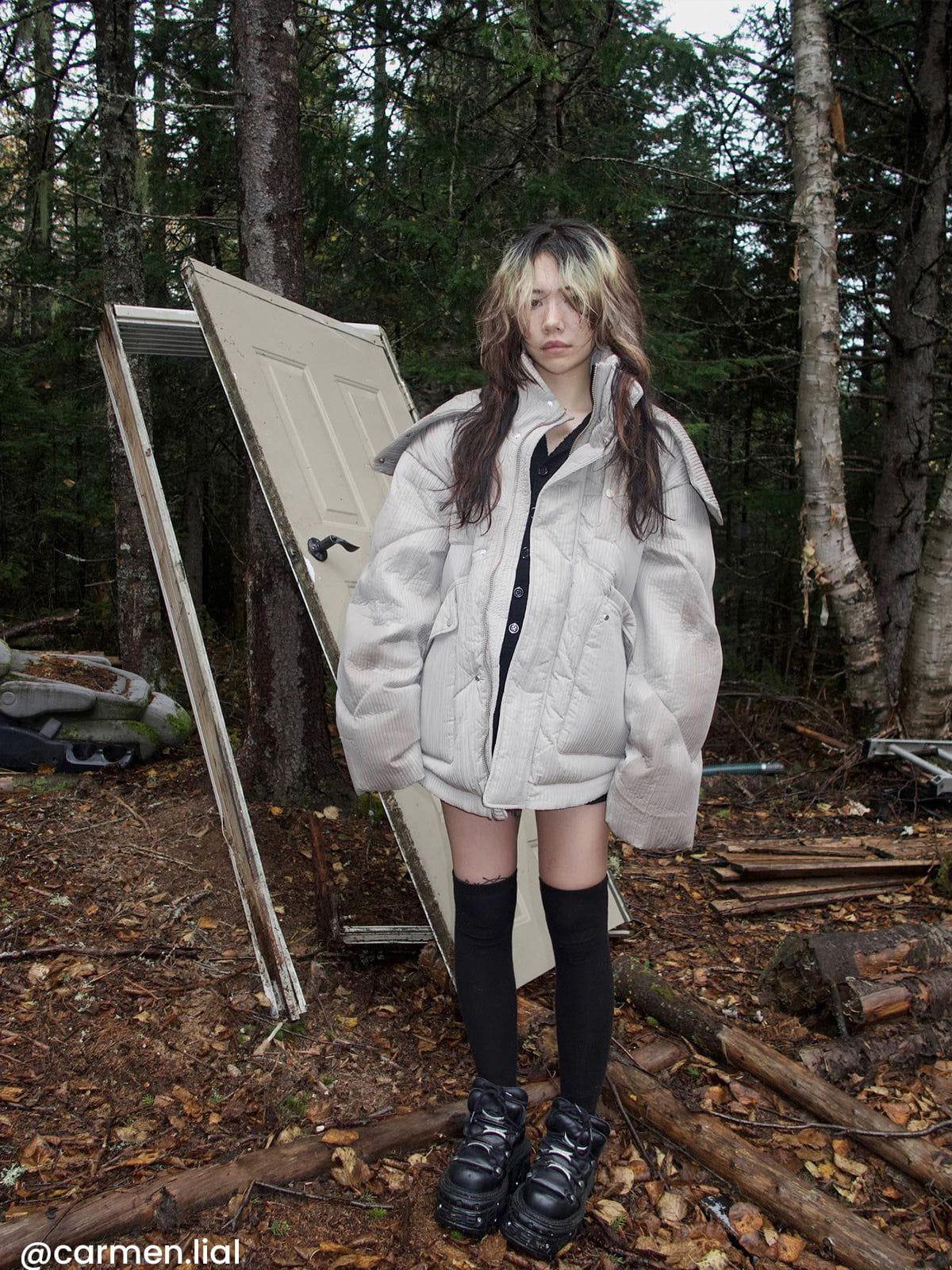 City Of Love Solid Hooded Down Coat Product Image