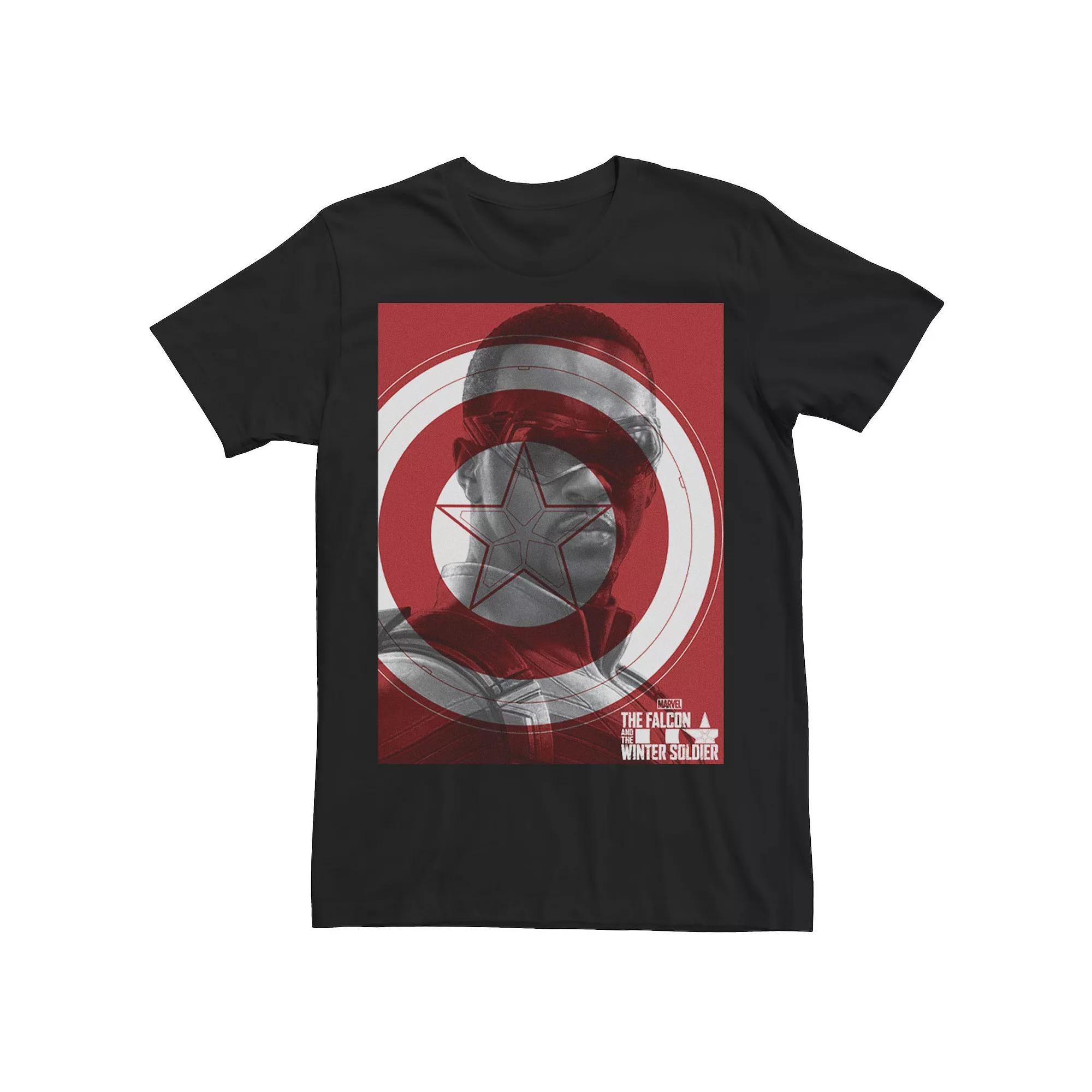 Men's Marvel Falcon And The Winter Soldier Red White Sam Poster Tee,  Product Image