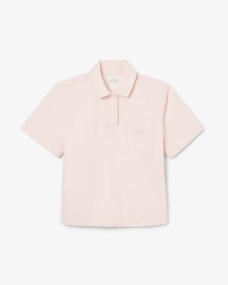 Oversized Denim Polo Shirt Product Image