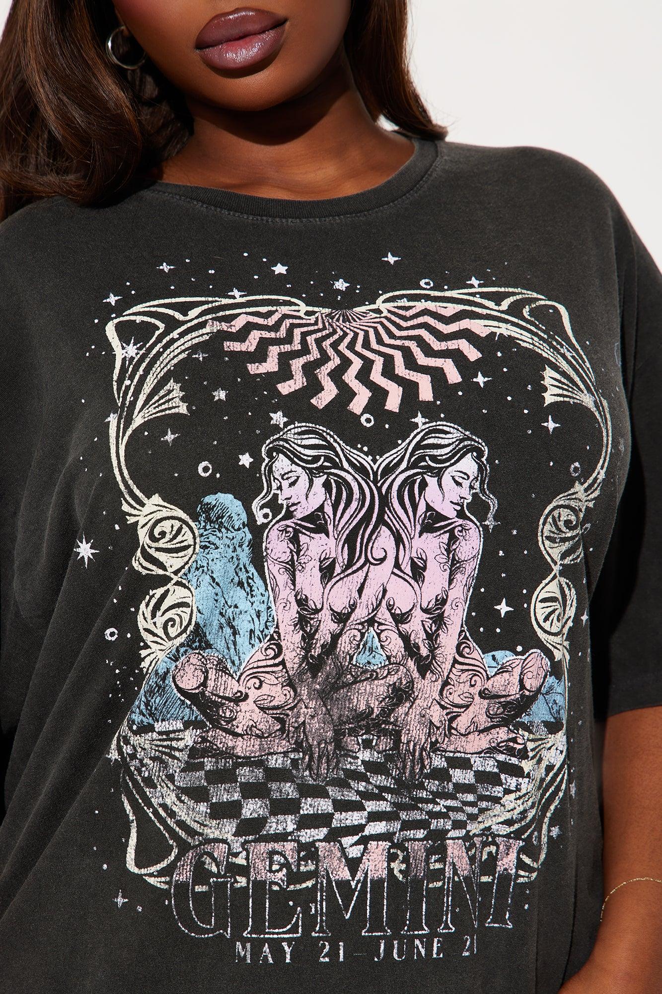 Gemini Energy Washed Oversized Tee - Black Product Image