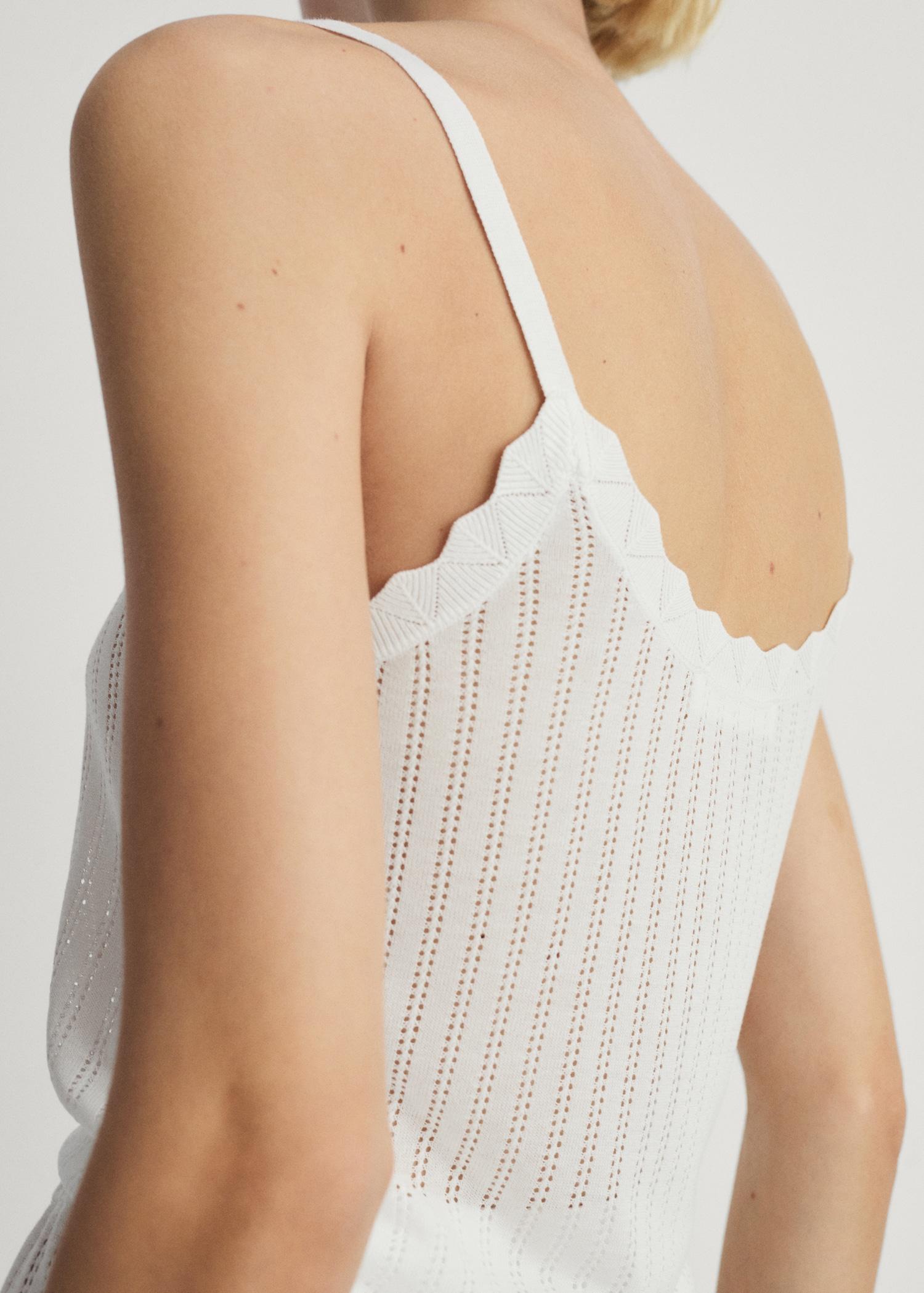 Pajama top with pointelle detail - Women | MANGO USA Product Image