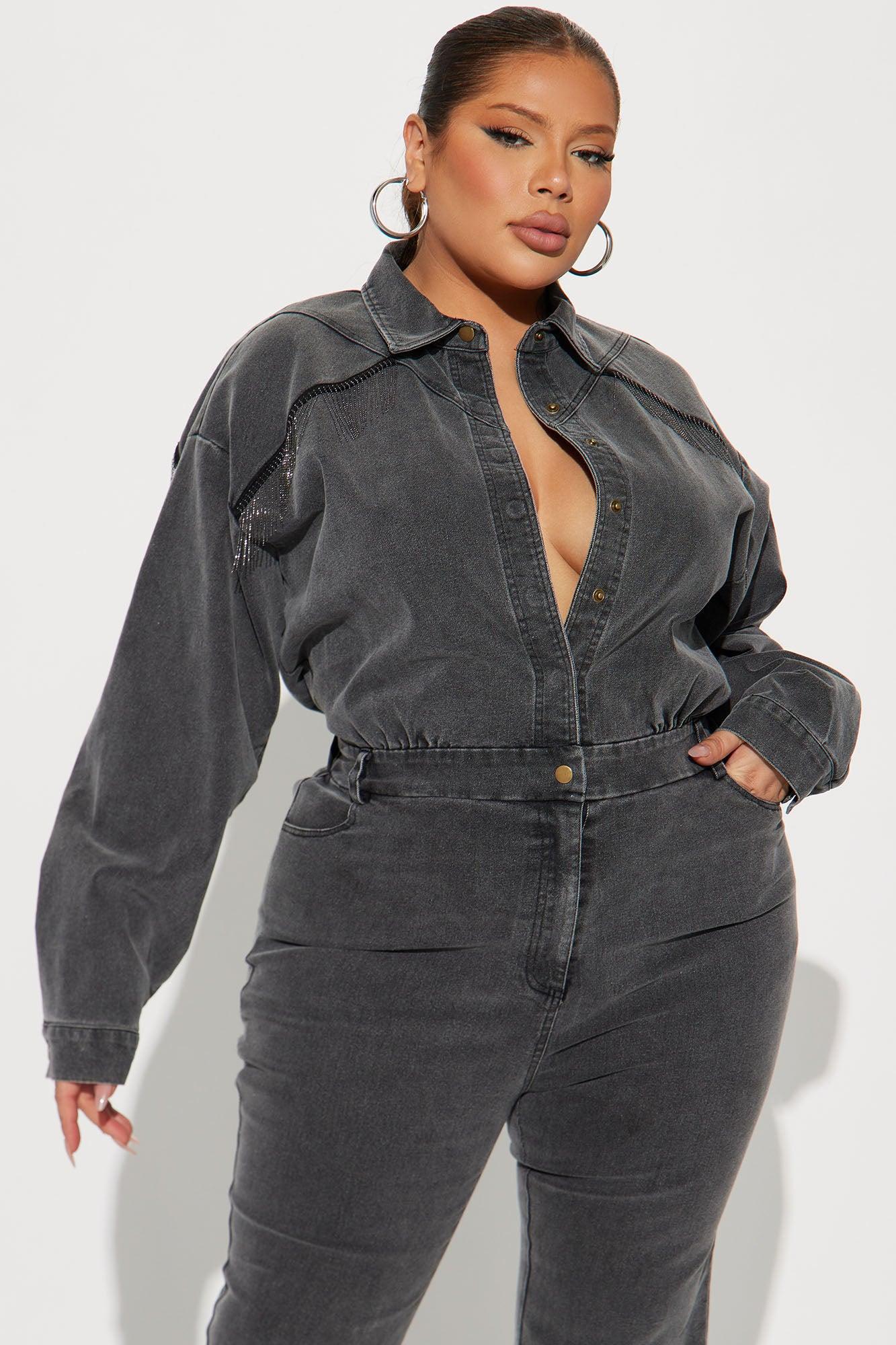 Olivia Denim Jumpsuit - Black Product Image