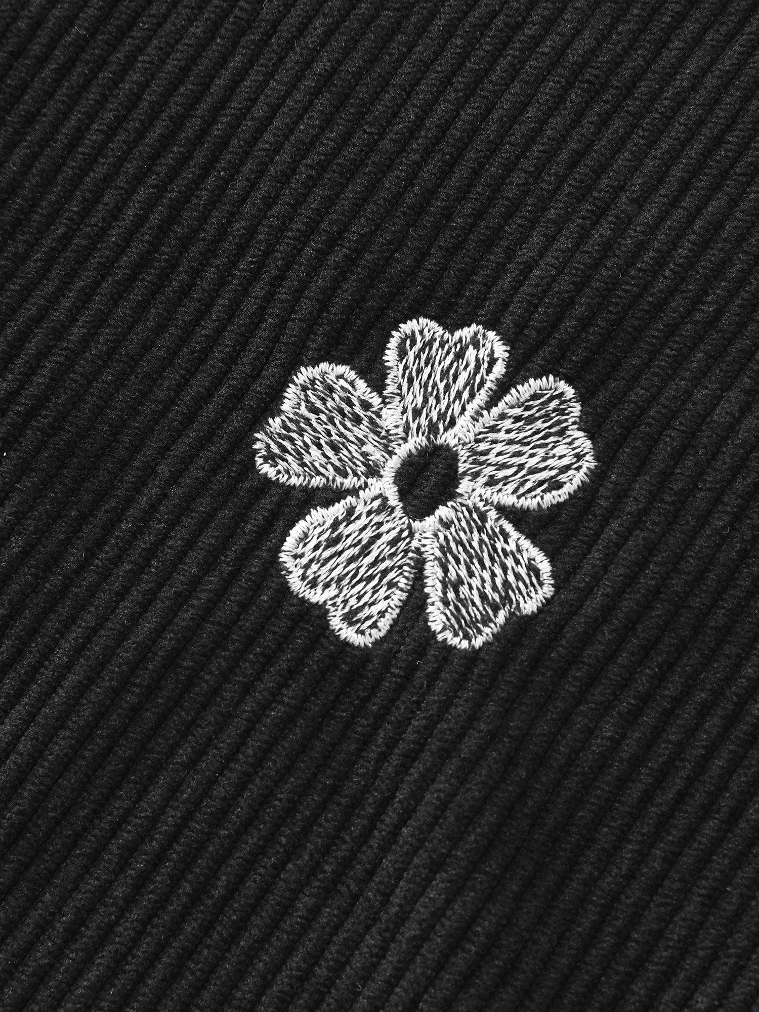 Corduroy Floral Embroidered Overall Jumpsuit Female Product Image