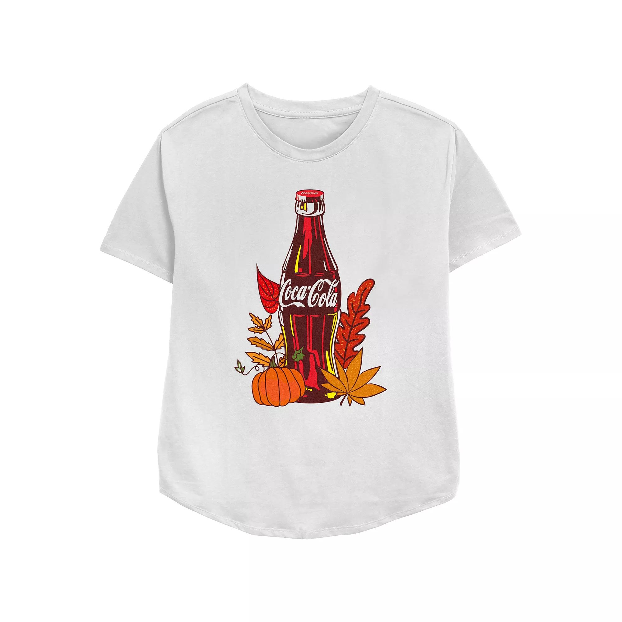 Juniors' Coca-Cola Autumn Leaves Relaxed Fit Graphic Tee, Women's,  Product Image