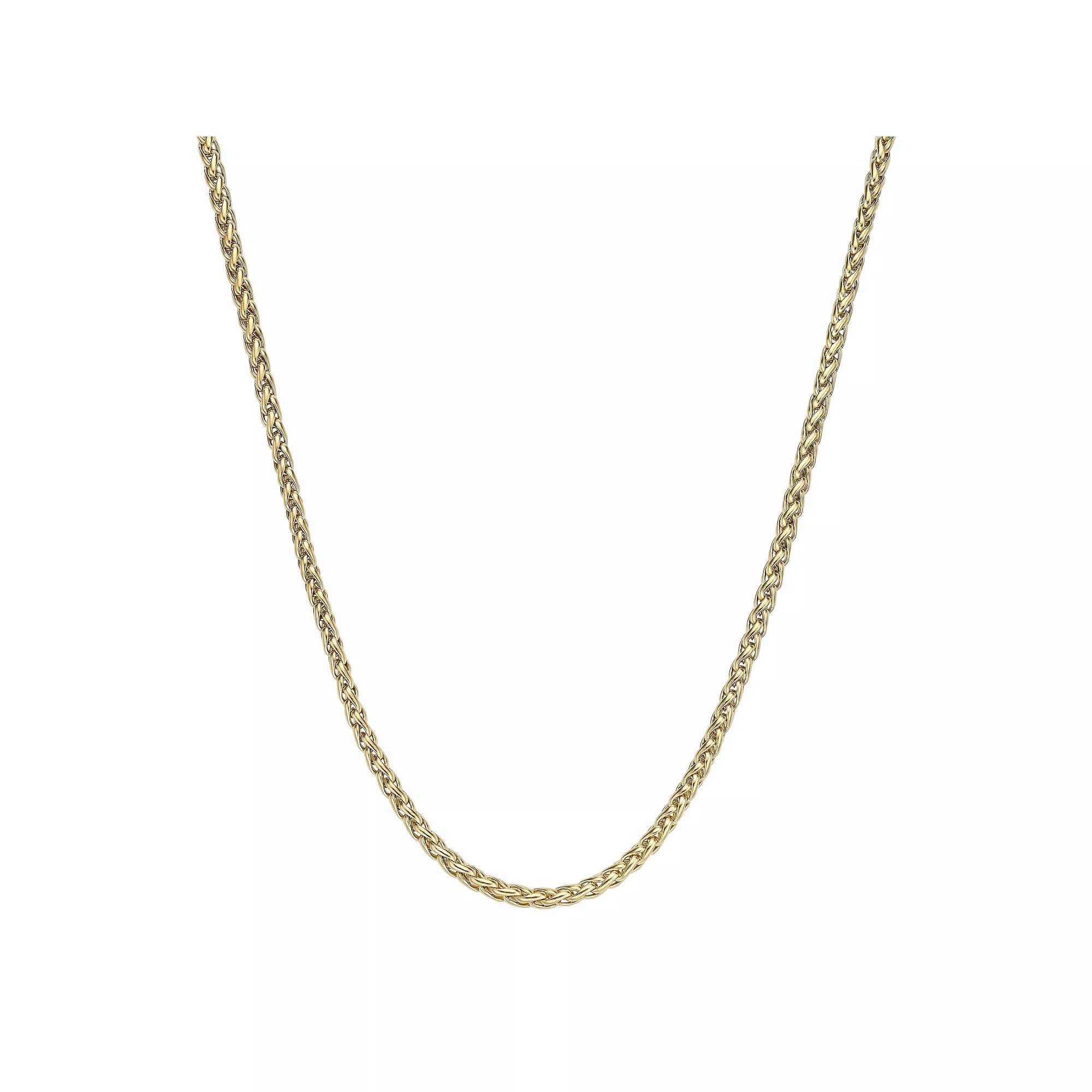 Men's LYNX Stainless Steel Wheat Chain Necklace, Size: 20", Gold Tone Product Image
