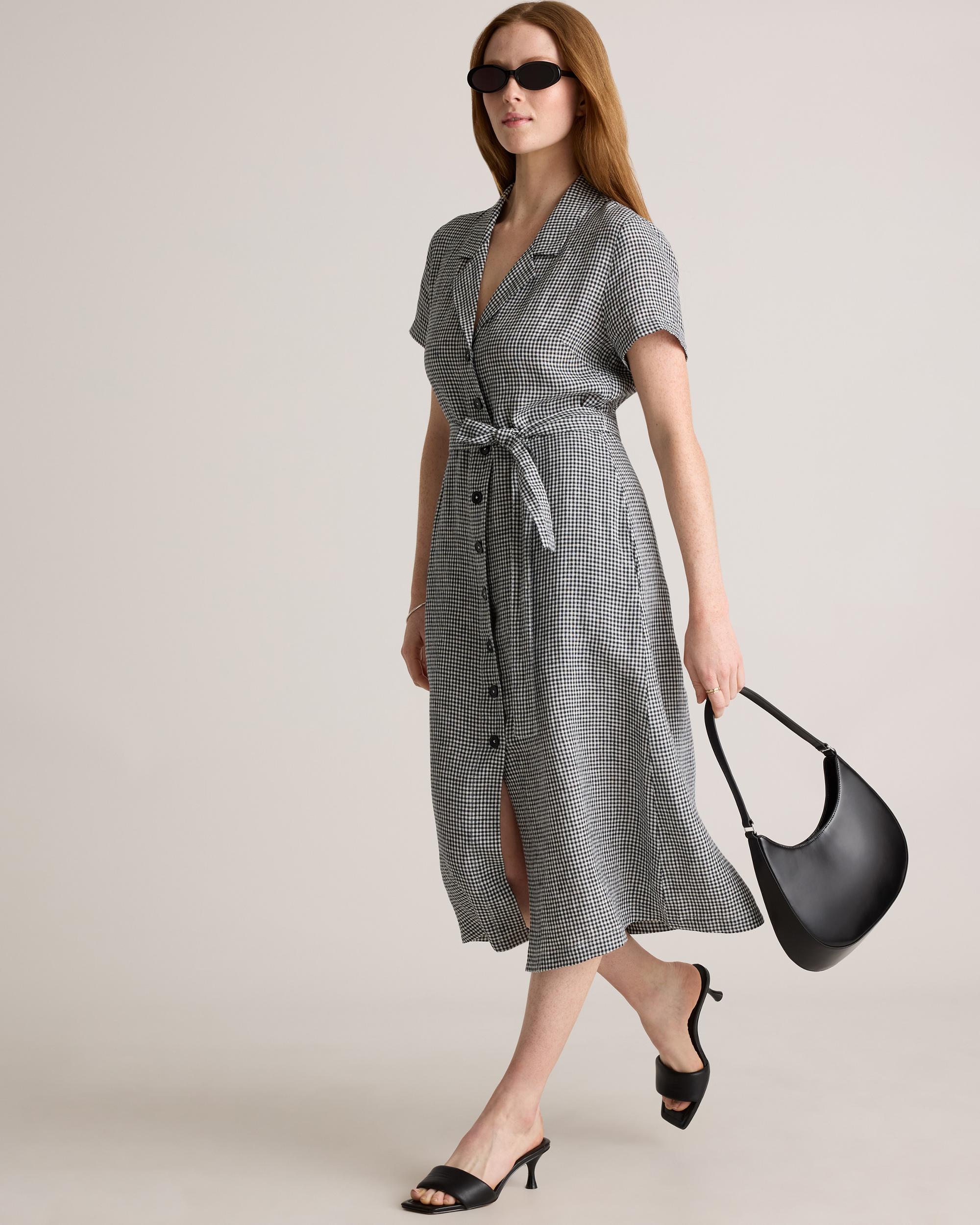Quince | Women's 100% European Linen Button Front Dress Product Image