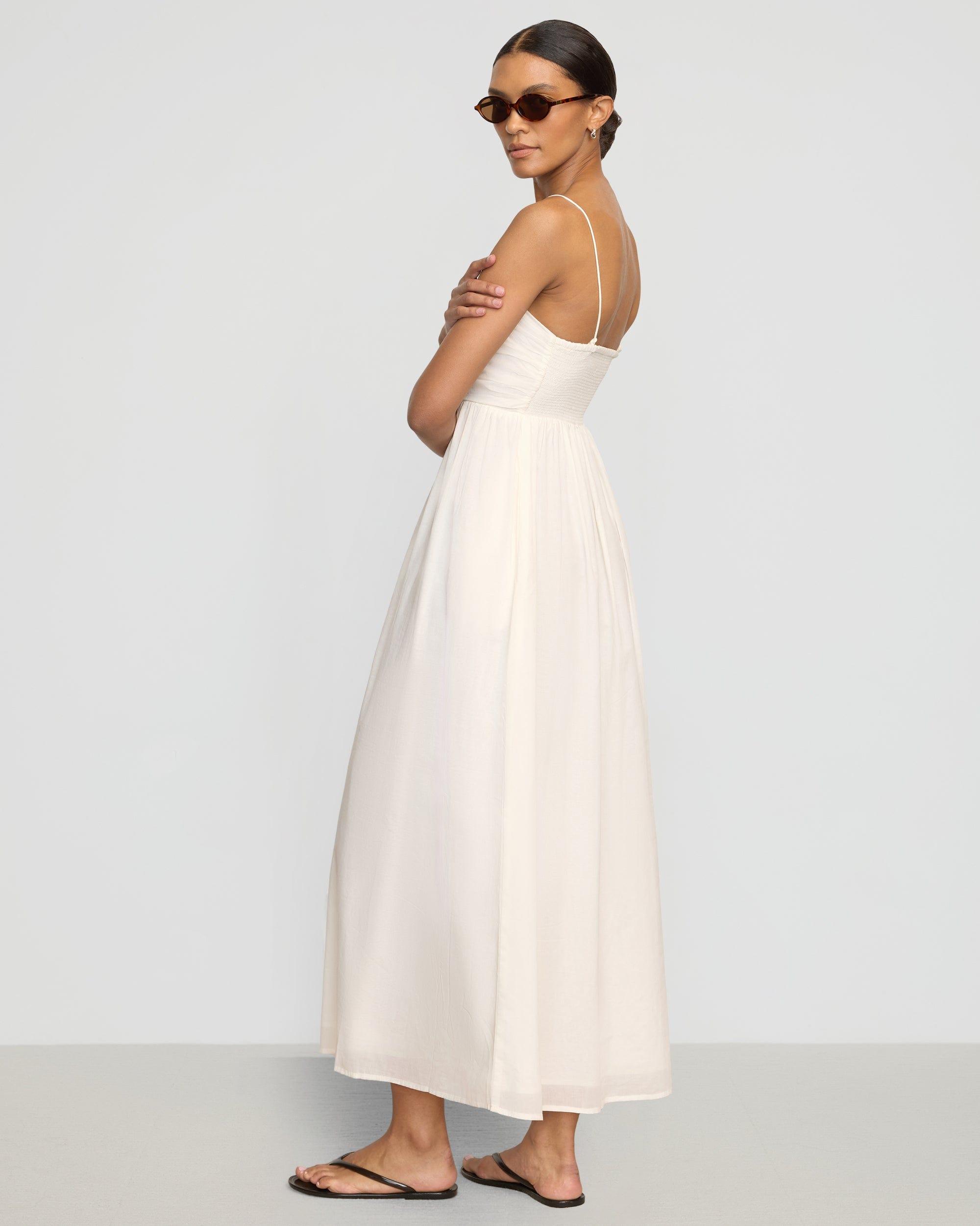 Aurora Ruched Organic Cotton Maxi Dress Product Image