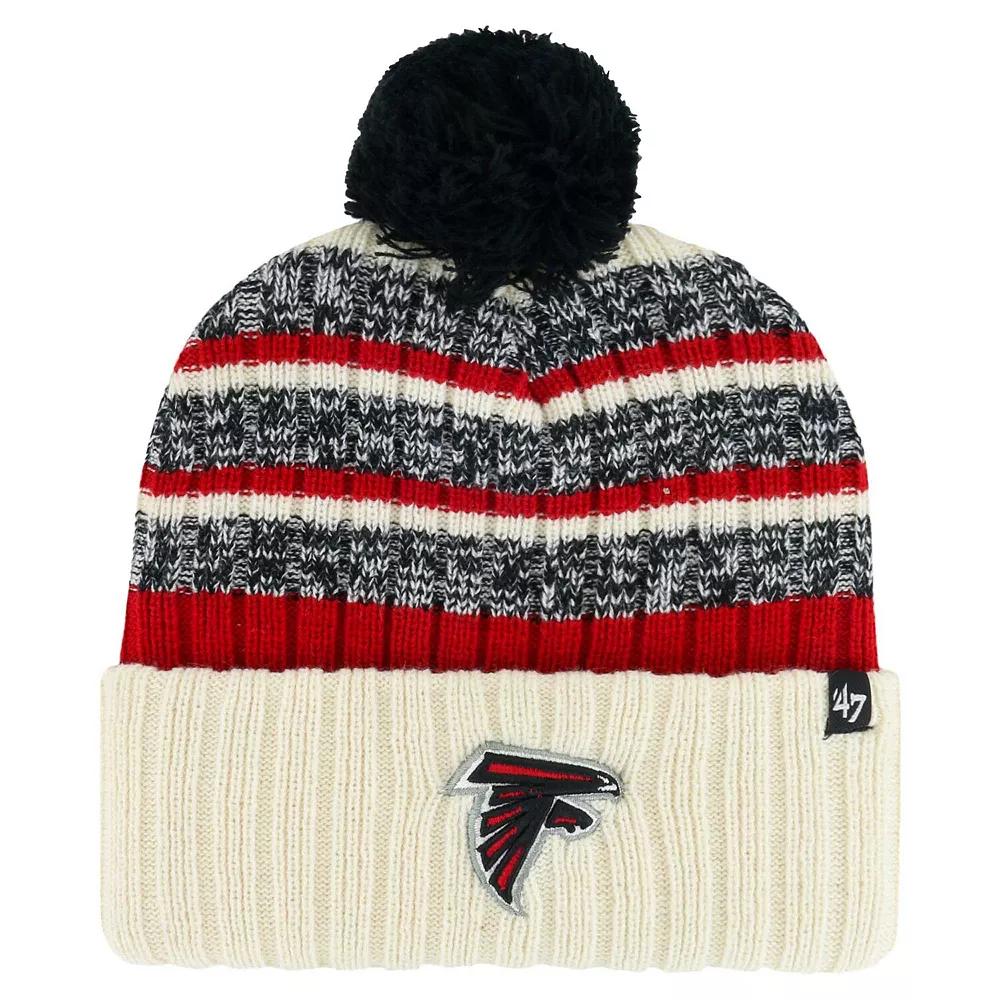 Men's '47  Natural Atlanta Falcons  Tavern Cuffed Knit Hat with Pom, Beige Product Image