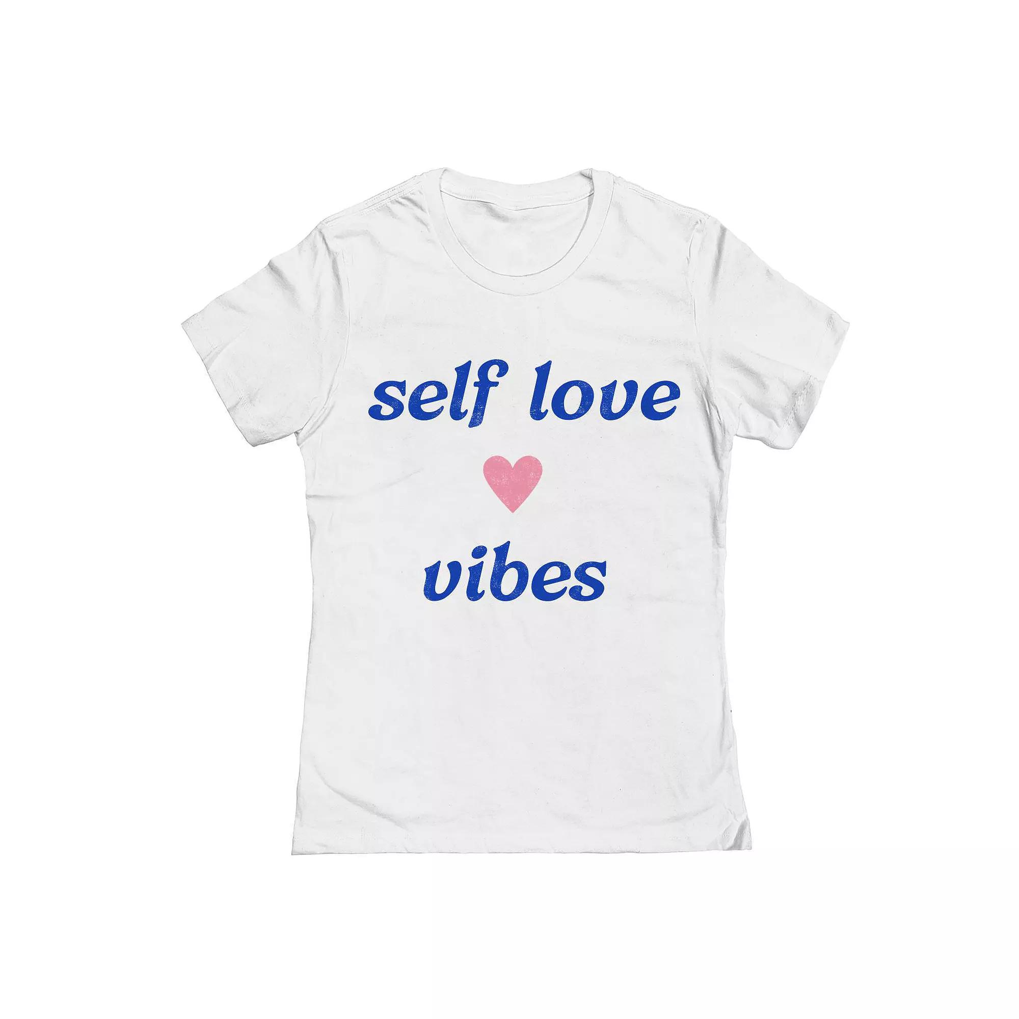 Junior's Grayson Threads The Label Self Love Vibes Valentine's Day Graphic Tee, Women's,  Product Image