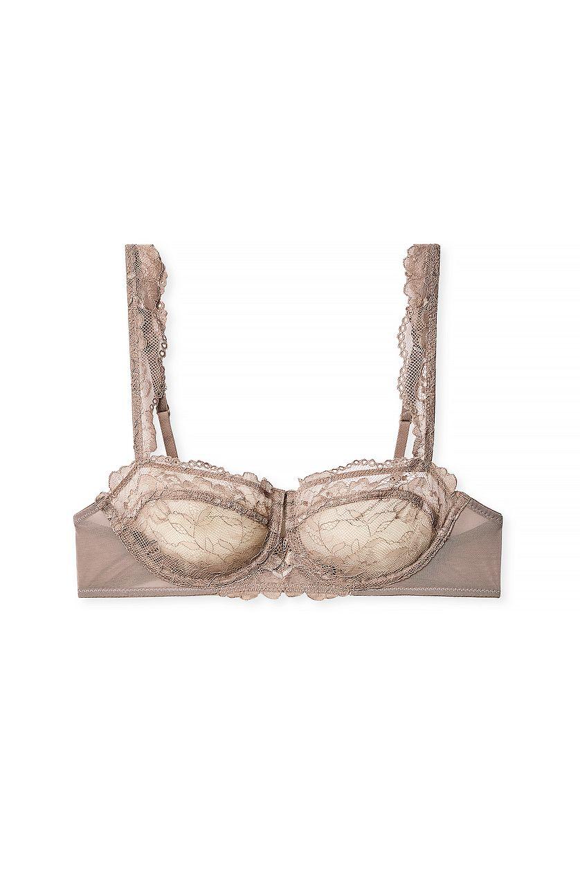 Wide Strap Lace Balconette Bra Product Image