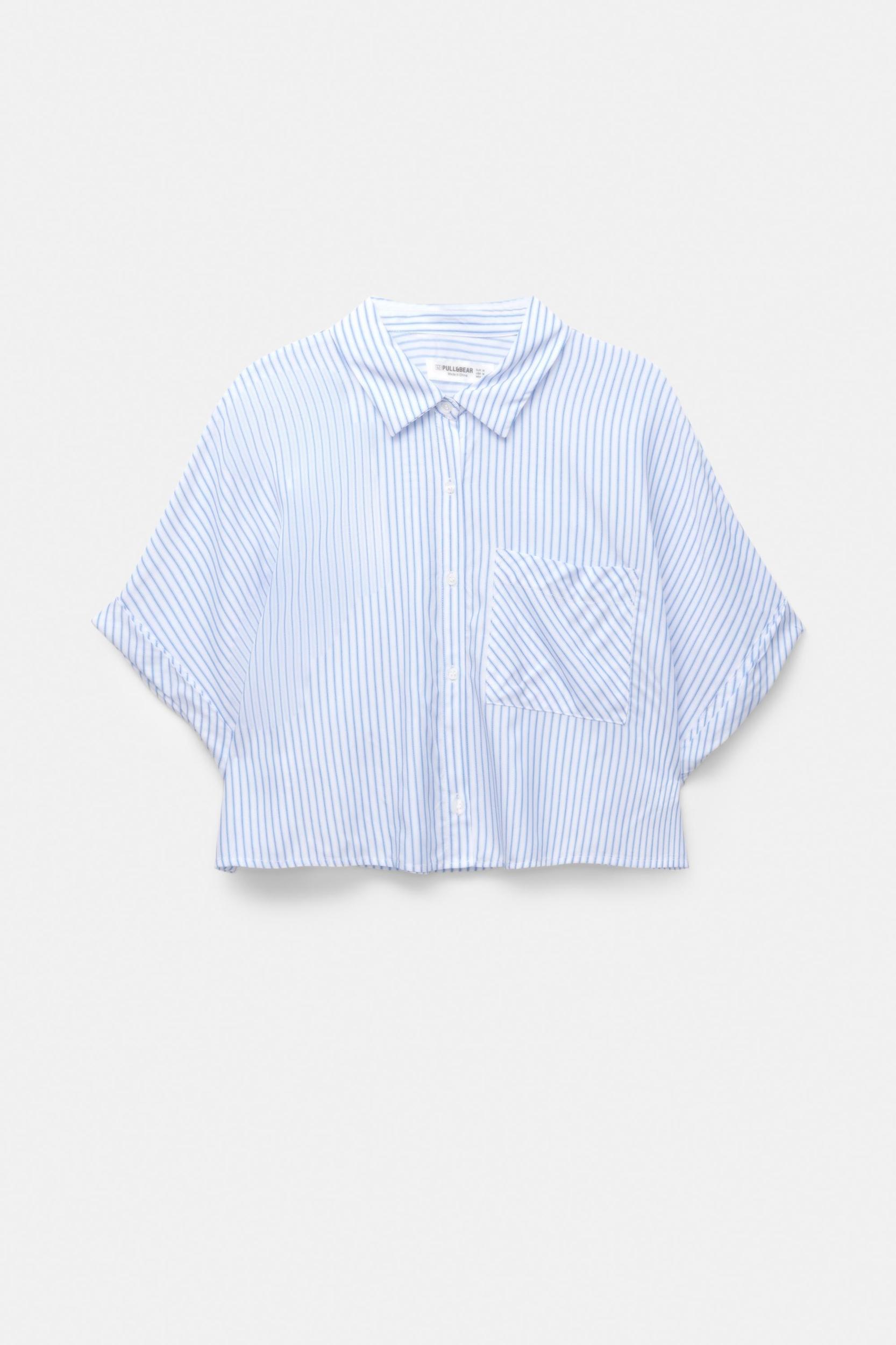 Striped cropped shirt Product Image