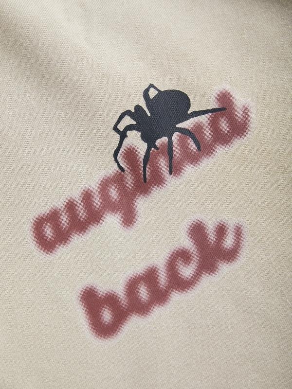 Spider Web Print Oversized Hoodie Product Image
