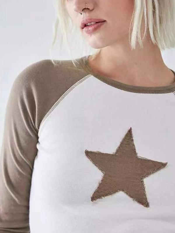 Street Star Patch Raglan Long Sleeve Tee Product Image