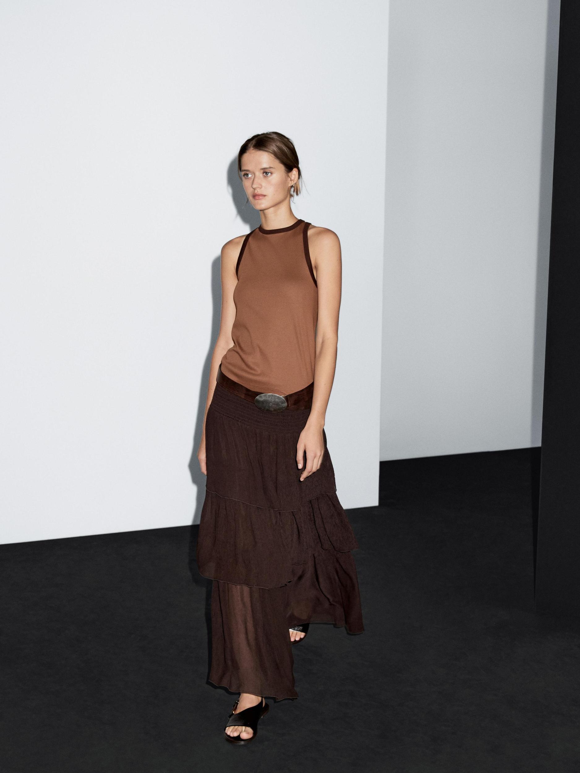 100% cotton halter top with contrast detail Product Image