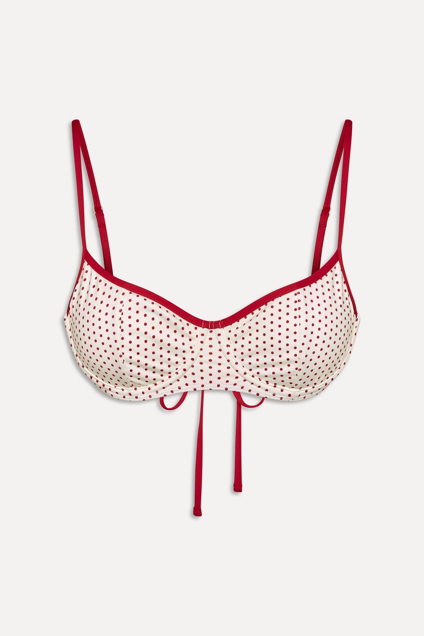 x BELLA HADID Cola Underwire Bikini Top - Strawberry Polka Dot Product Image