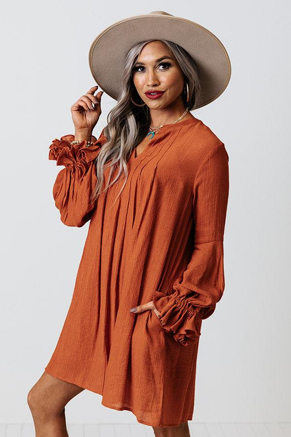 Patio In Paris Shift Dress In Rust Product Image