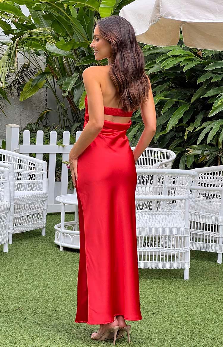 Cassander Red Strapless Maxi Dress Product Image
