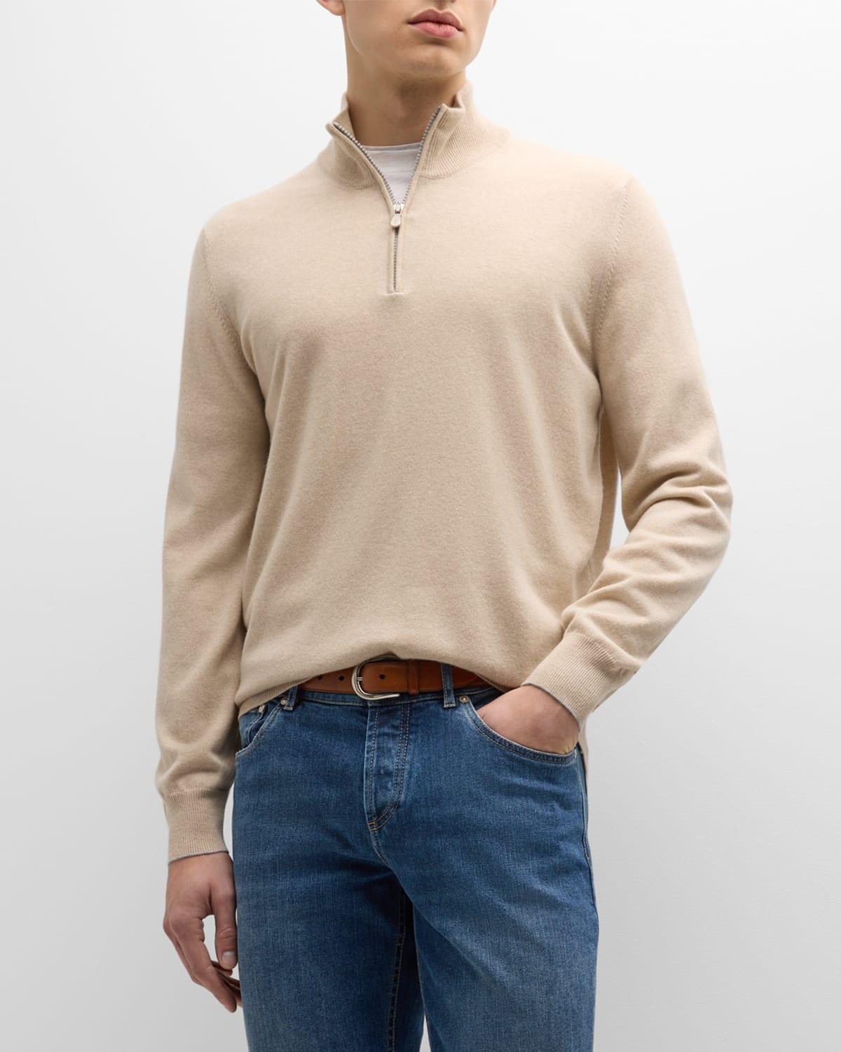 Mens Cashmere Quarter-Zip Sweater Product Image