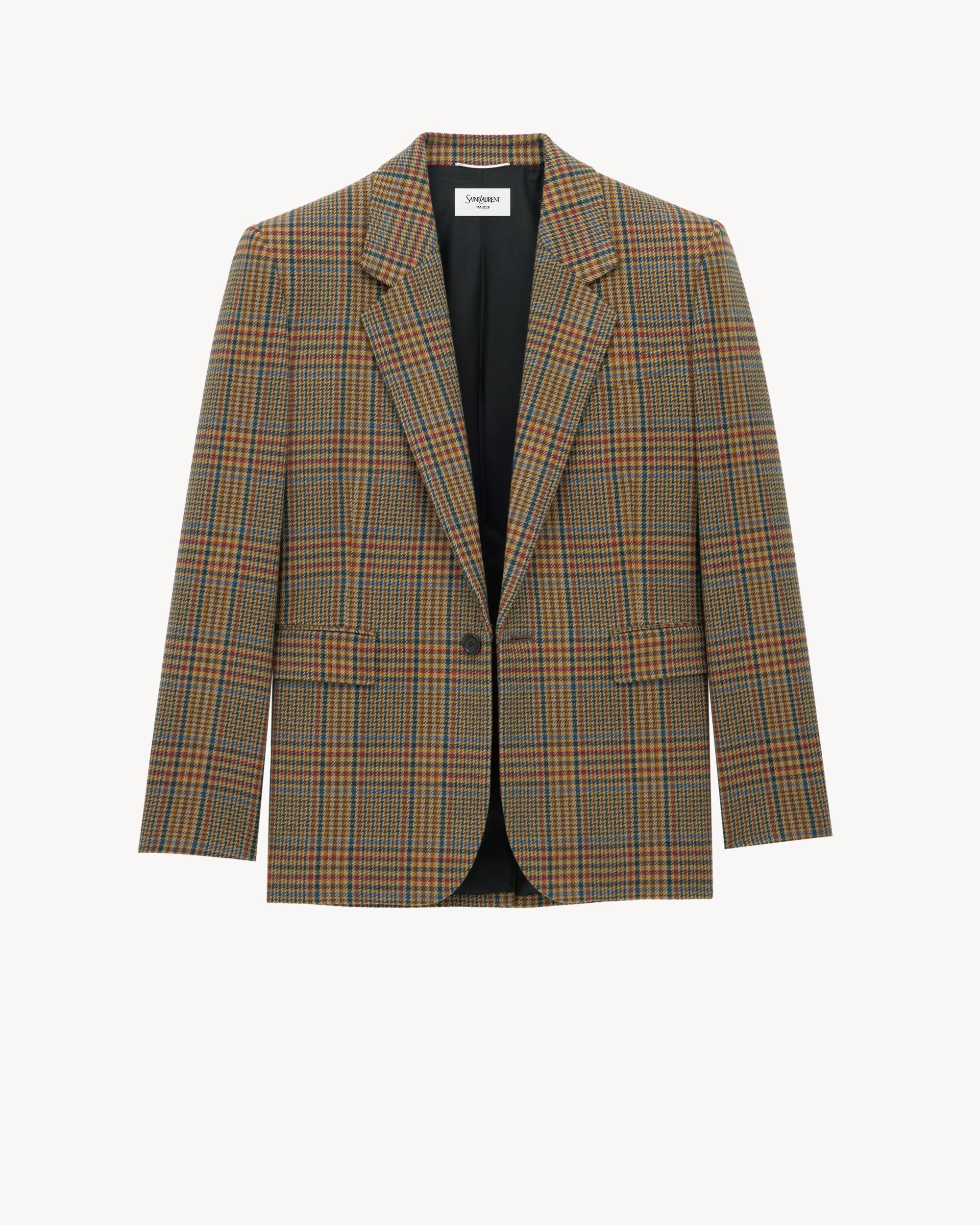 jacket in prince of wales wool Product Image