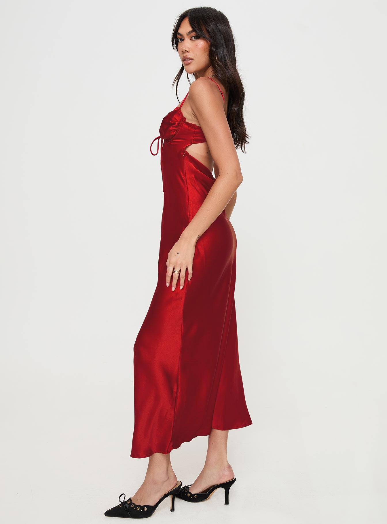 Monument Maxi Dress Red Product Image