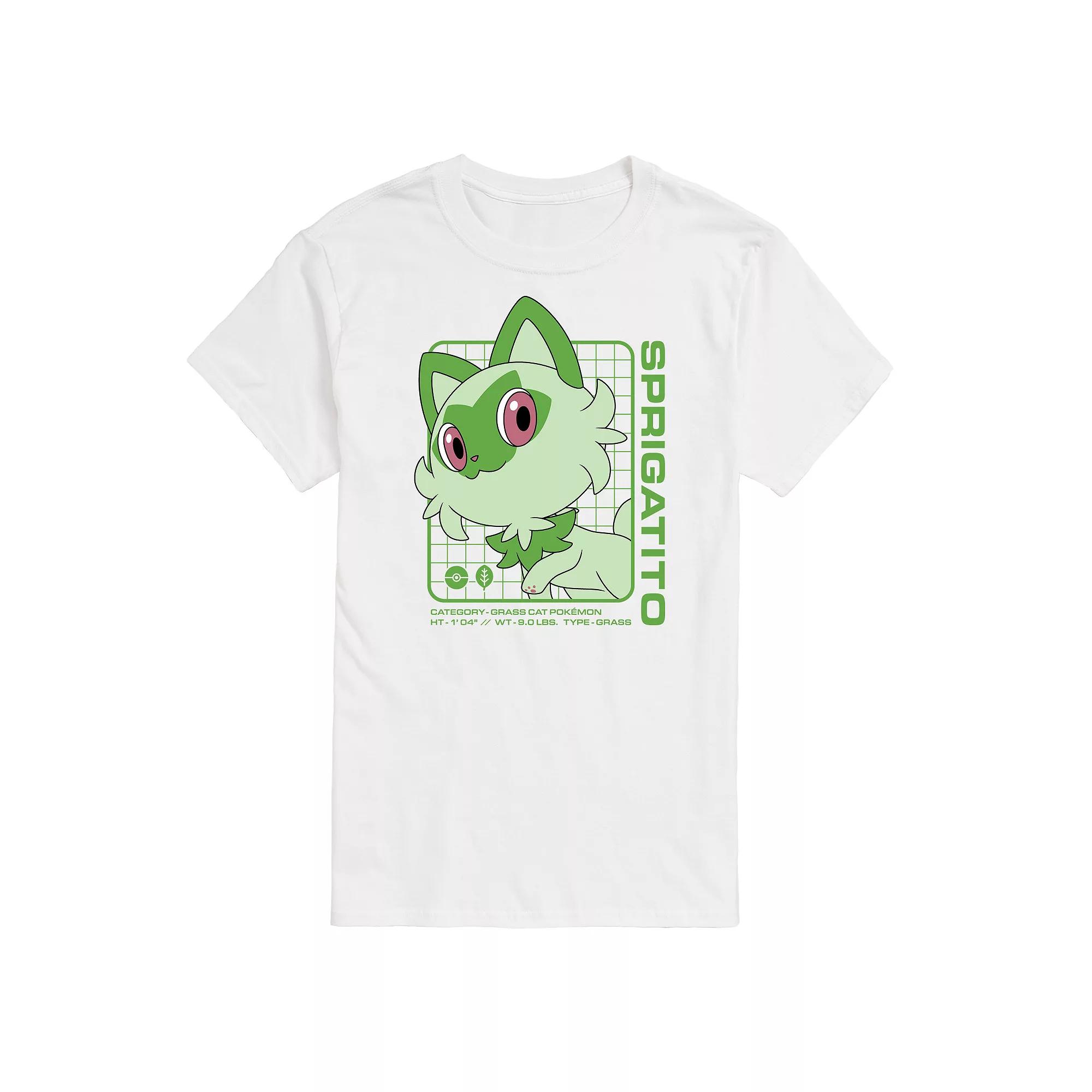 Big & Tall Pokemon Sprigatito Stats Graphic Tee, Men's,  Product Image