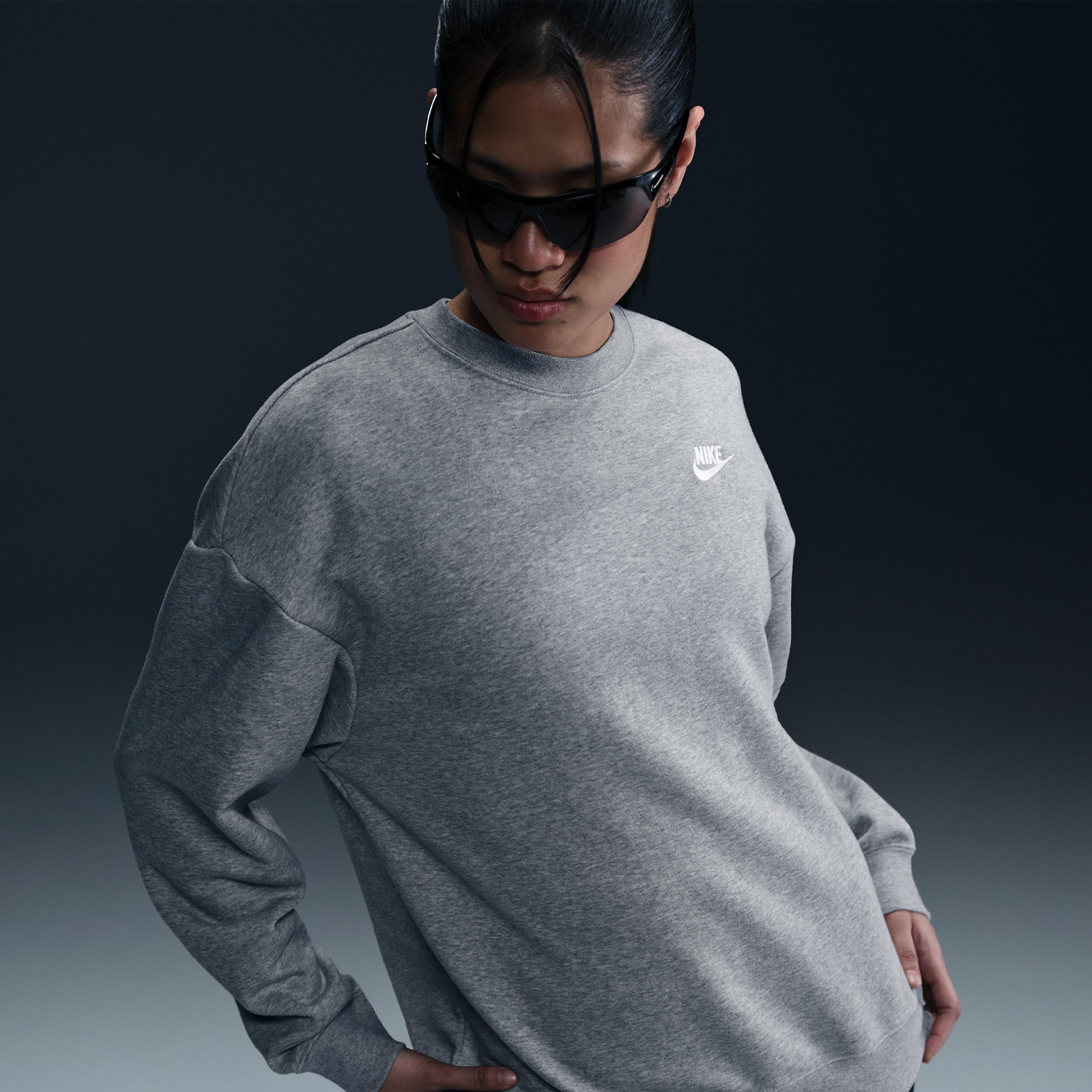 Womens Nike Sportswear Club Fleece Loose Crew-Neck Sweatshirt | HV2326-063 Product Image