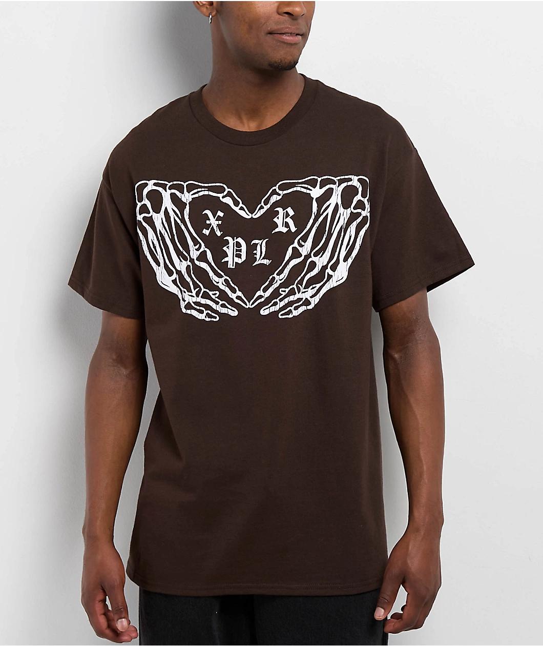 XPLR Hands Brown T-Shirt Product Image