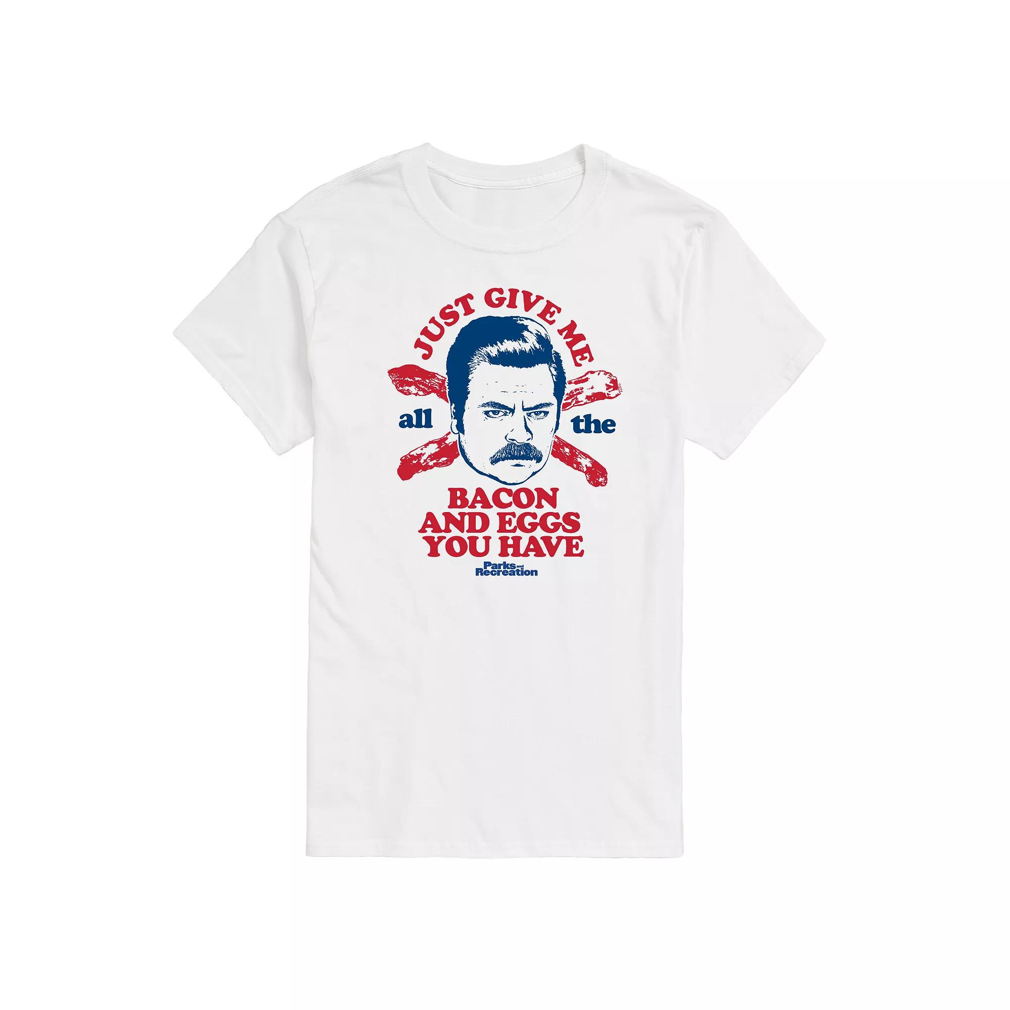 Men's Parks And Recs Ron Bacon Eggs Graphic Tee,  Product Image