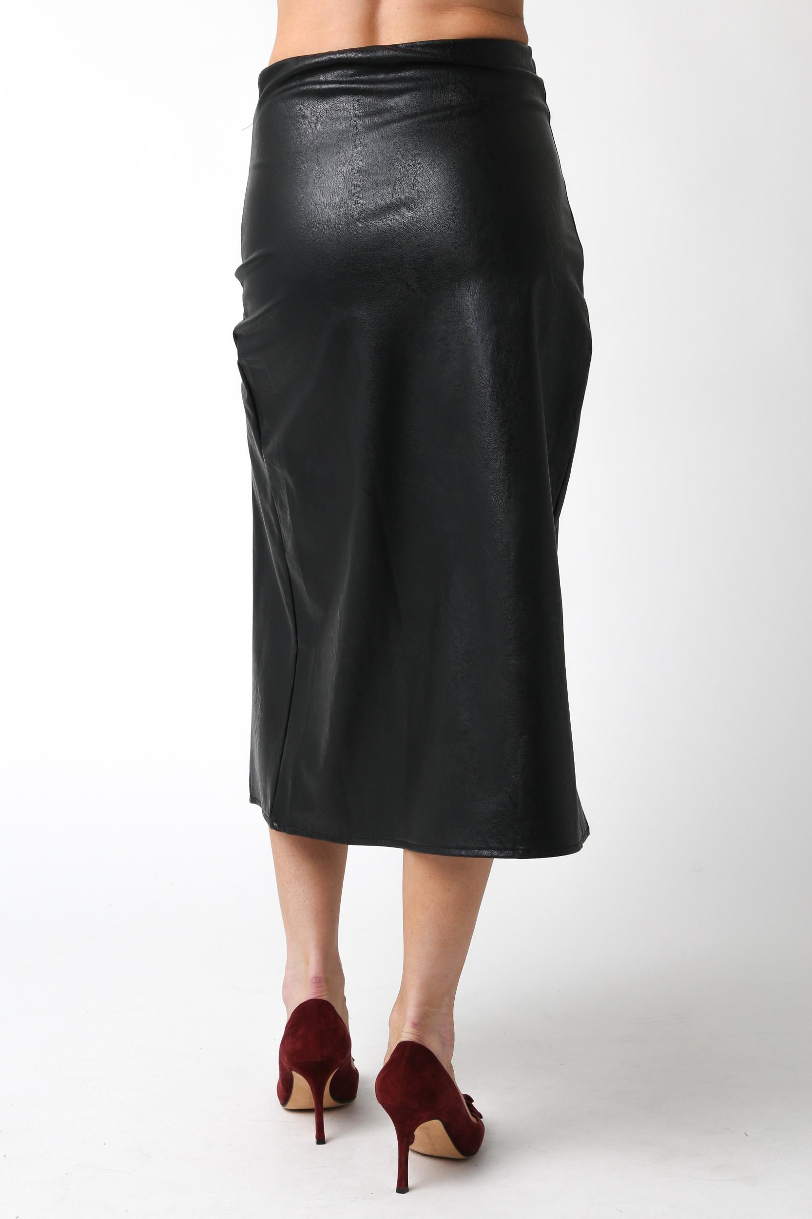 High & Dry Pleather Midi Skirt Product Image