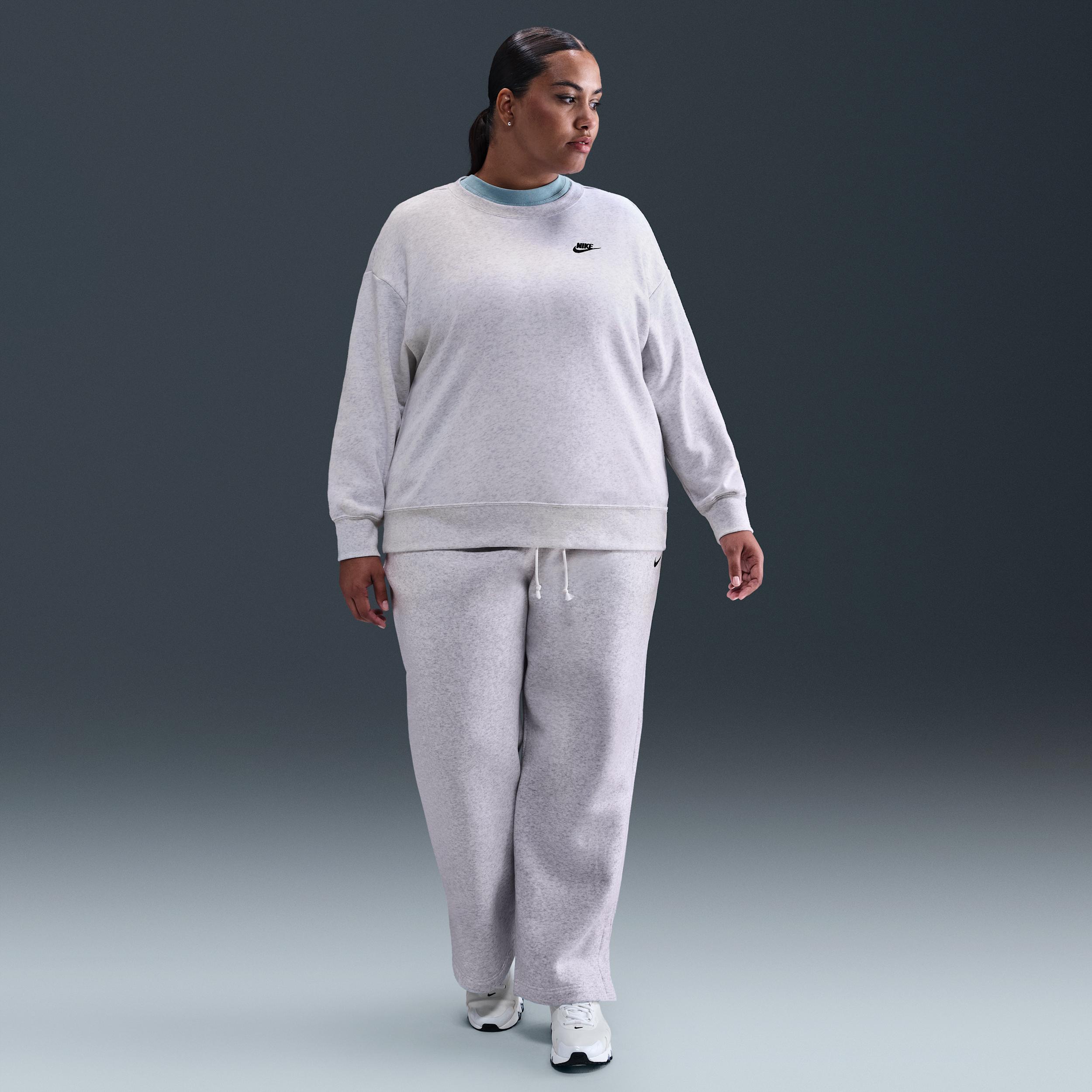 Womens Nike Sportswear Club Fleece Loose Crew-Neck Sweatshirt (Plus Size) | HV2328-051 Product Image