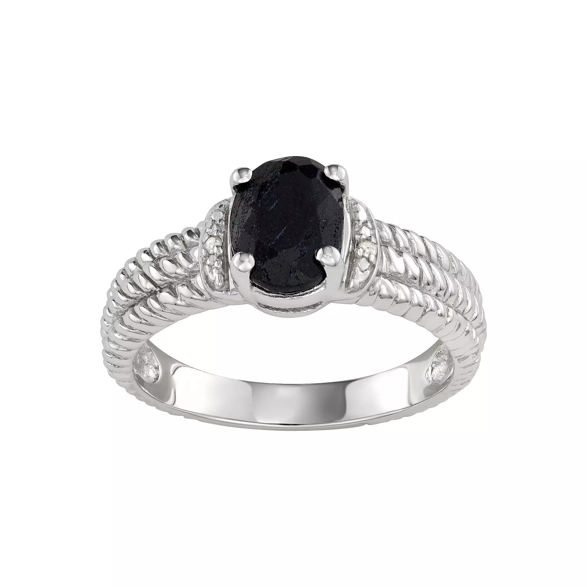 Jewelexcess Sterling Silver Sapphire & Diamond Accent Ring, Women's, Size: 7 Product Image