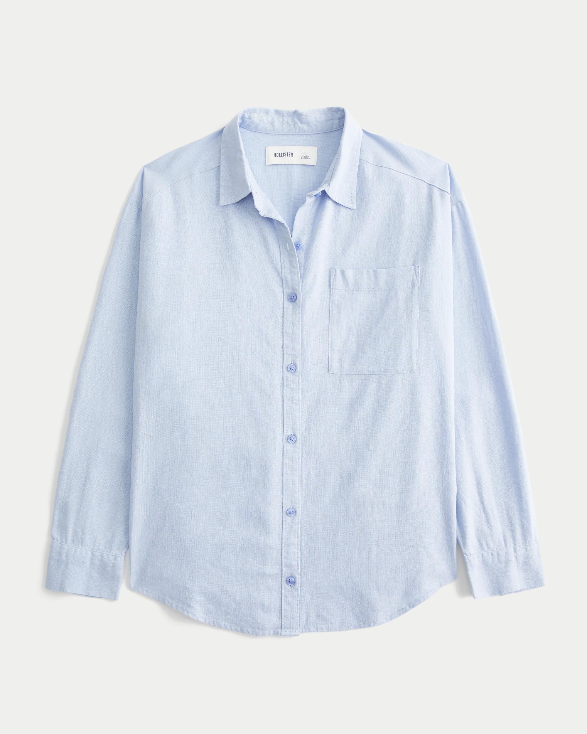 Oversized Linen-Blend Shirt Product Image