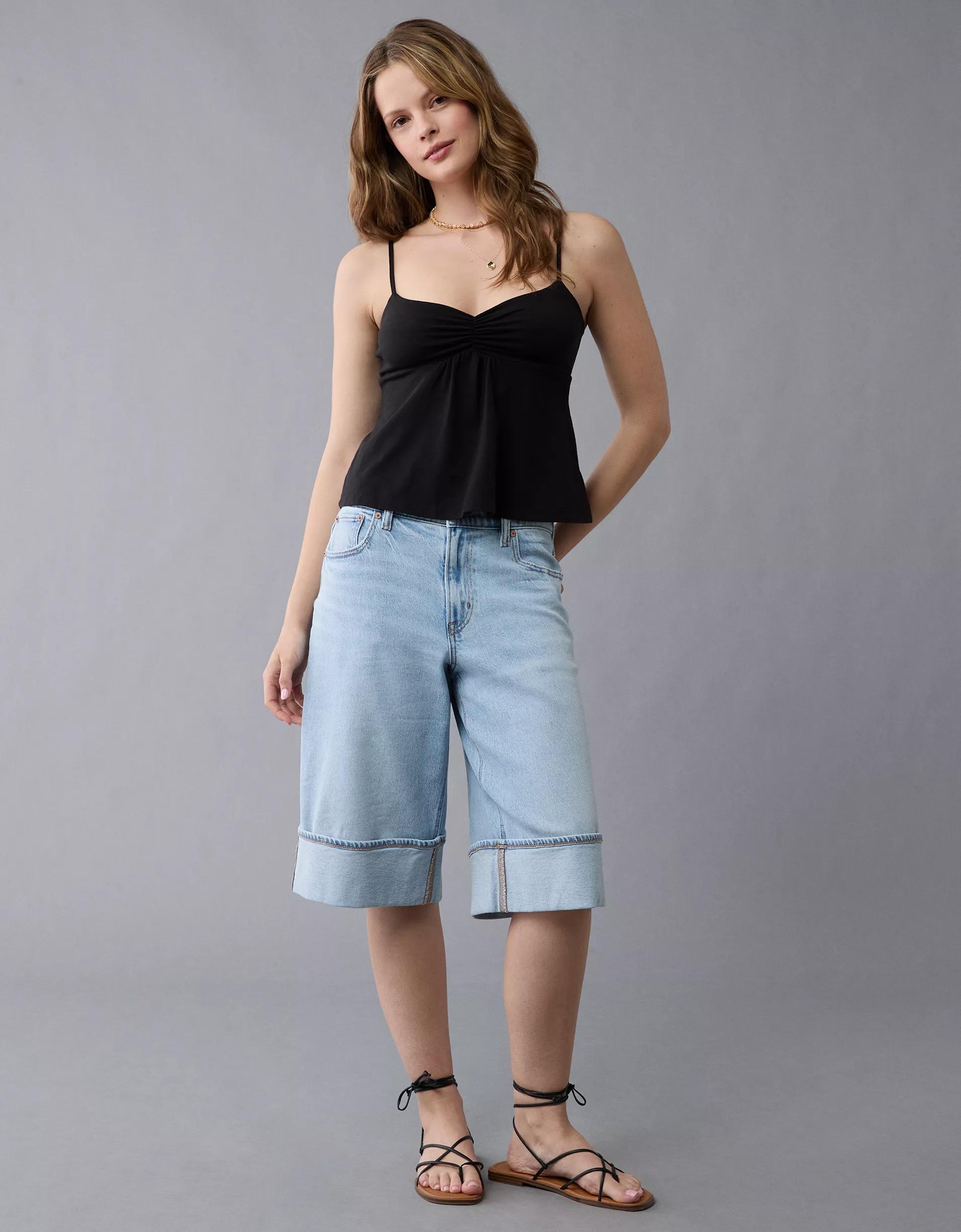 AE Cinched Sweetheart Babydoll Tank Top Product Image