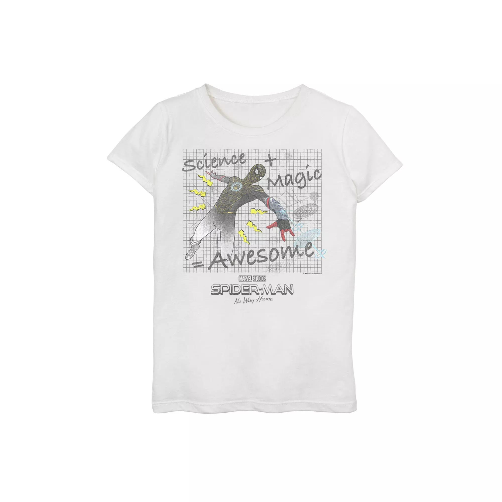 Girls 7-16 Marvel Spider-Man No Way Home Spider-Man Science Sketch Graphic Tee, Girl's,  Product Image