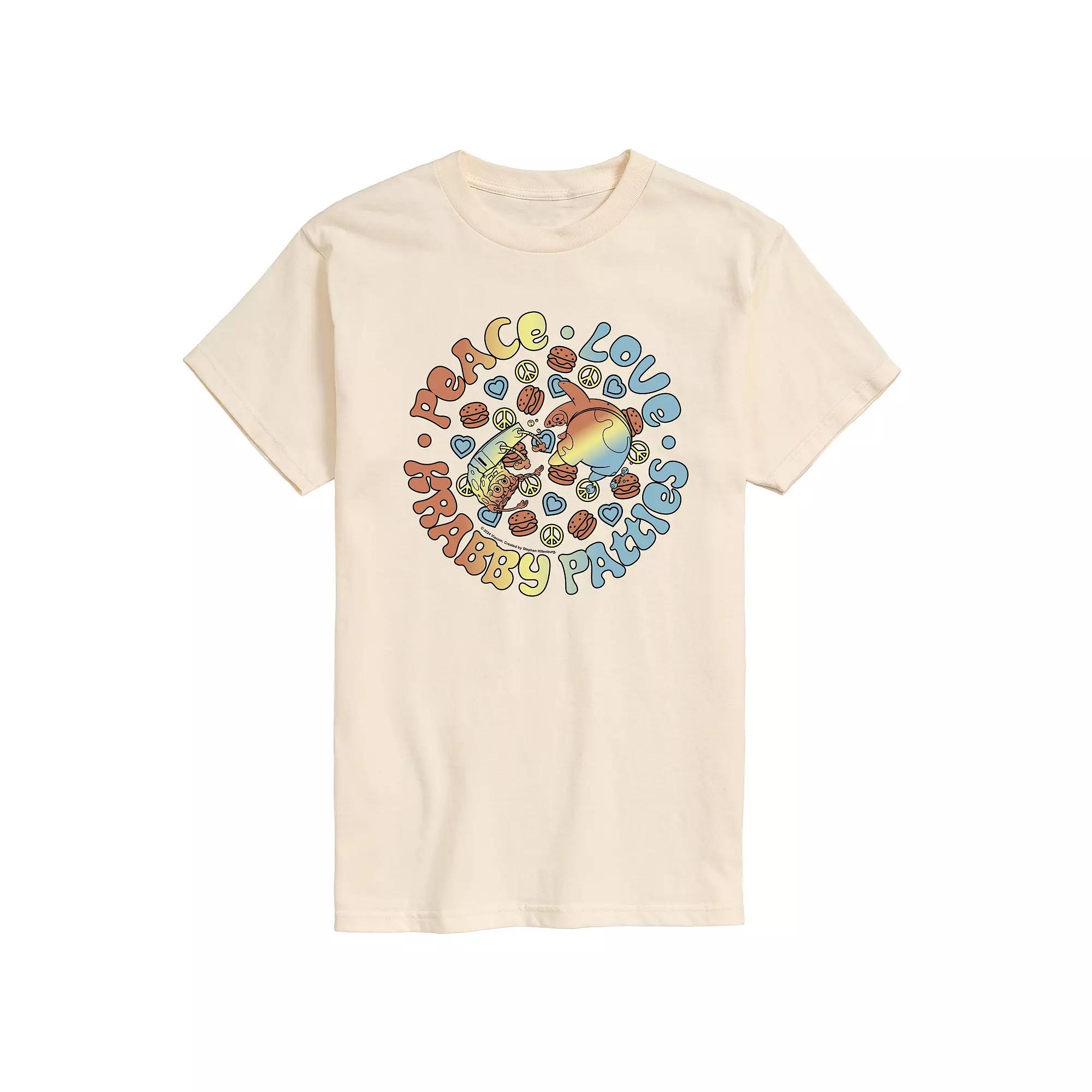 Men's SpongeBob SquarePants Peace Love Graphic Tee,  Product Image