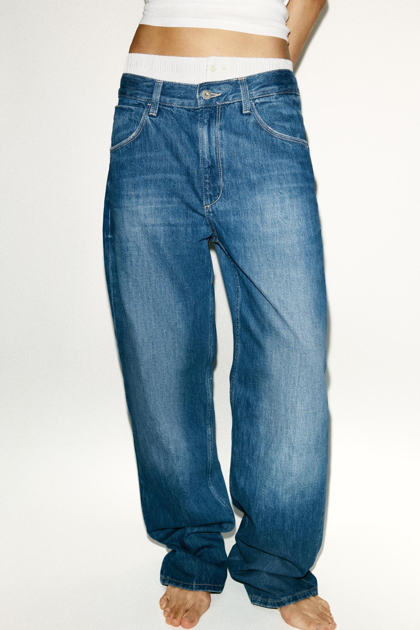 TRF MID-RISE STRAIGHT BAGGY JEANS Product Image