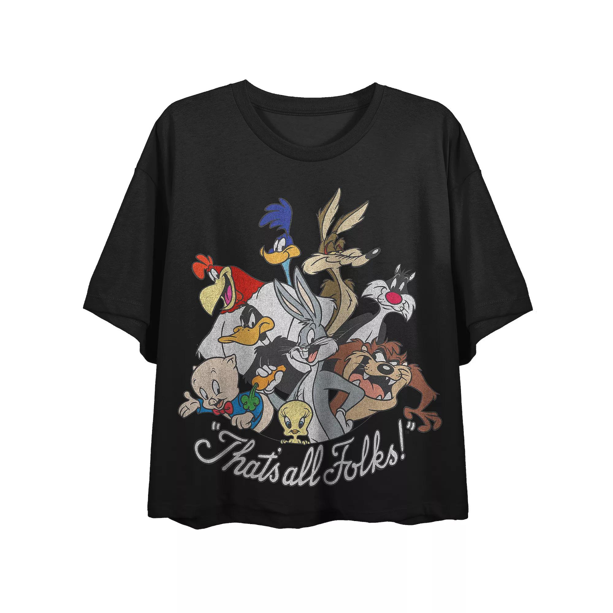 Juniors' Looney Tunes Crop Graphic Tee, Girl's,  Product Image