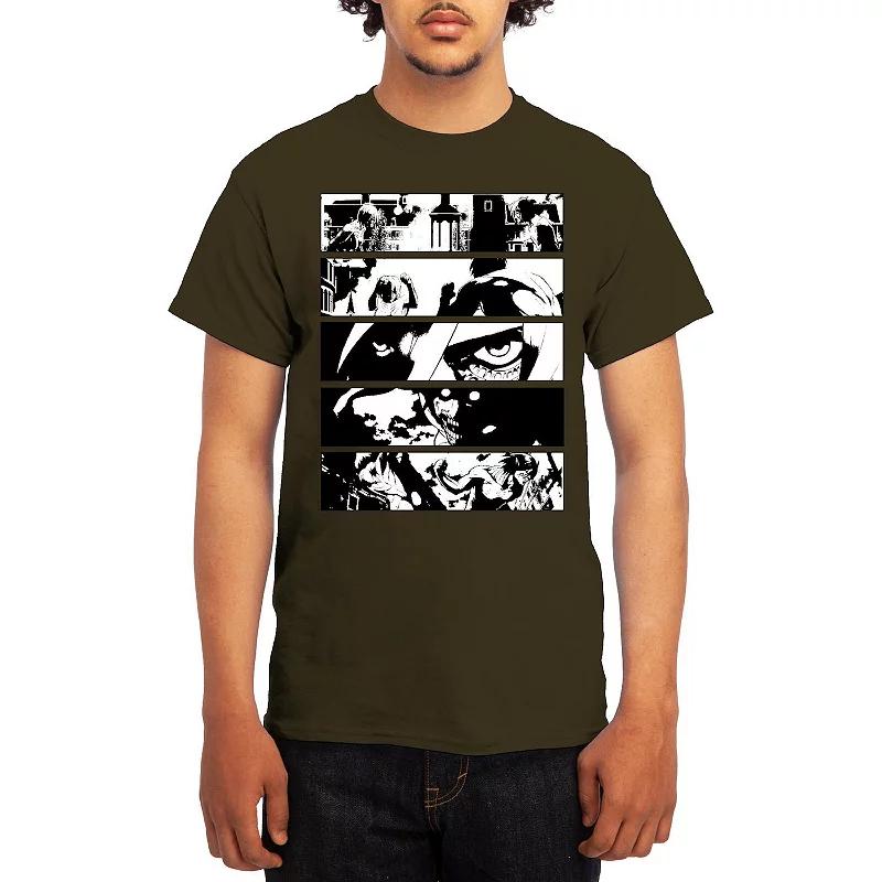 Men's Attack on Titan Black & White Battle Layout Tee, Size: XL, Royal Blue Product Image