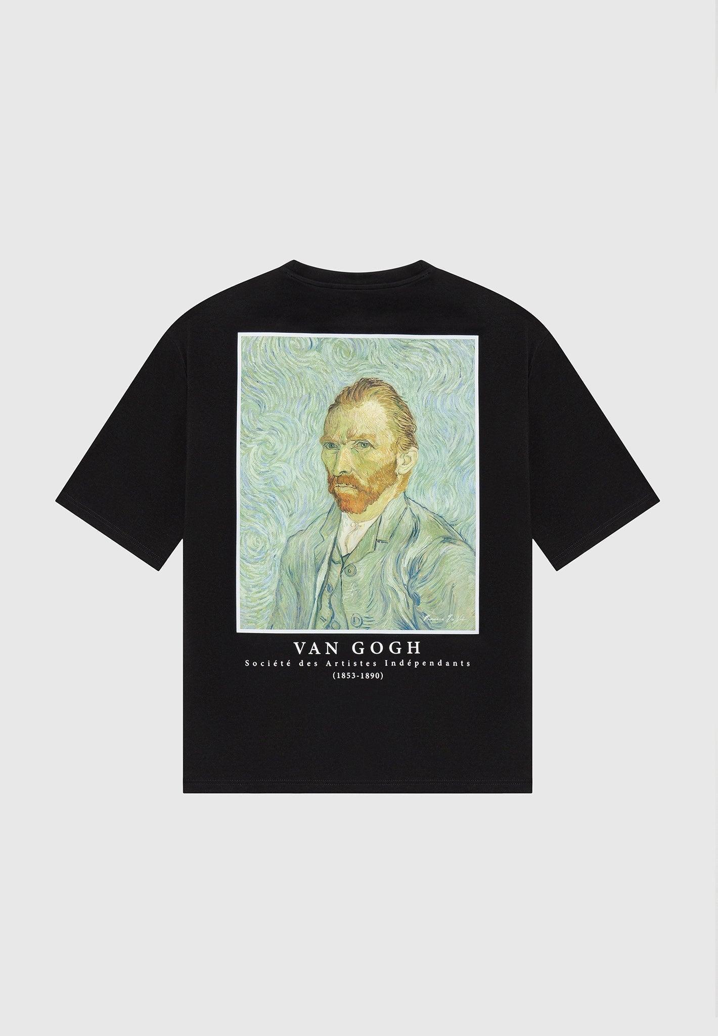 Self Portrait - Van Gogh Cotton T-Shirt - Black Male Product Image