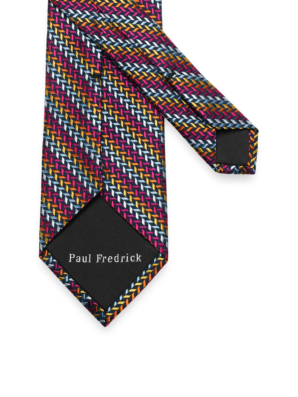 Geometric Woven Silk Tie - Multi Product Image