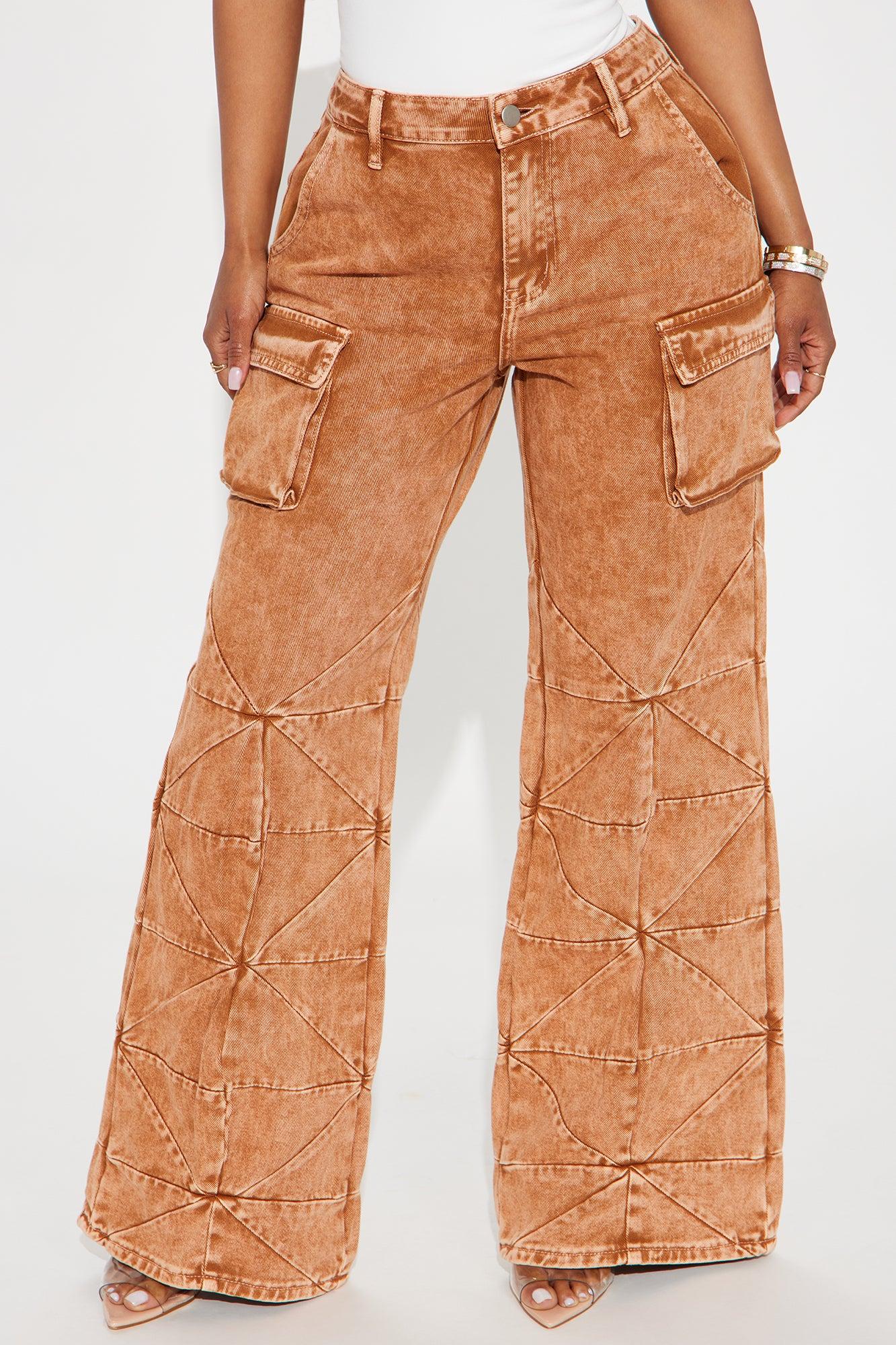 Hitting Rewind Pleated Cargo Baggy Jeans - Vintage Wash Product Image