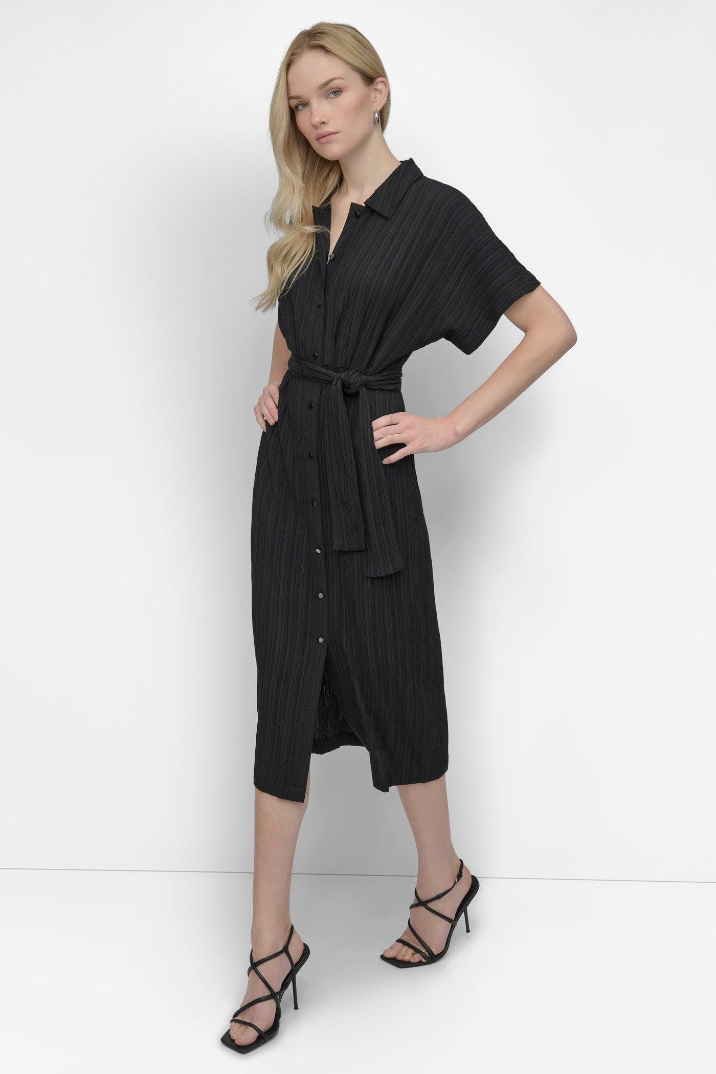 BELTED MIDI SHIRT DRESS Product Image