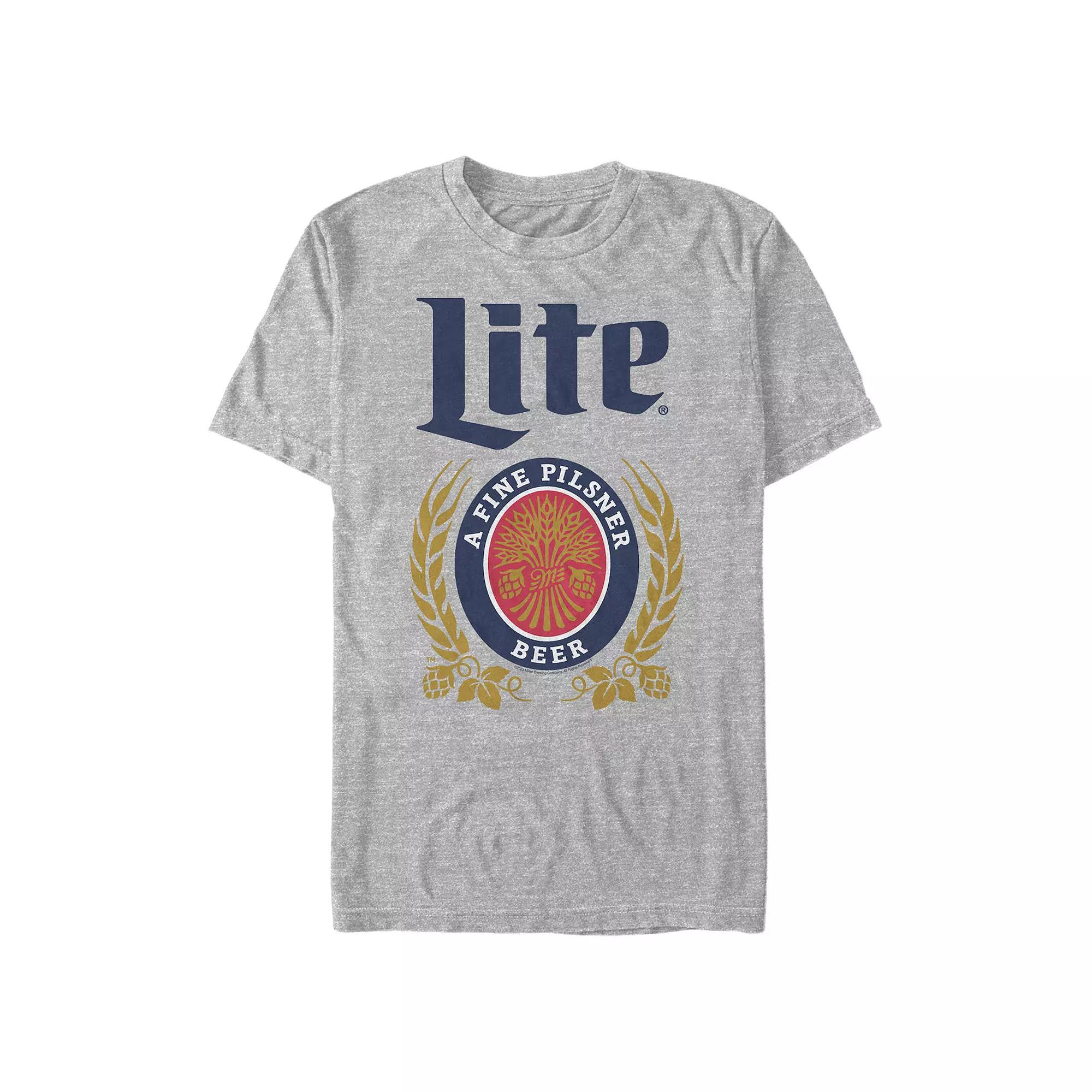 Men's Lite A Fine Pilsner Beer Graphic Tee, Size: Medium, Athletic Grey Product Image