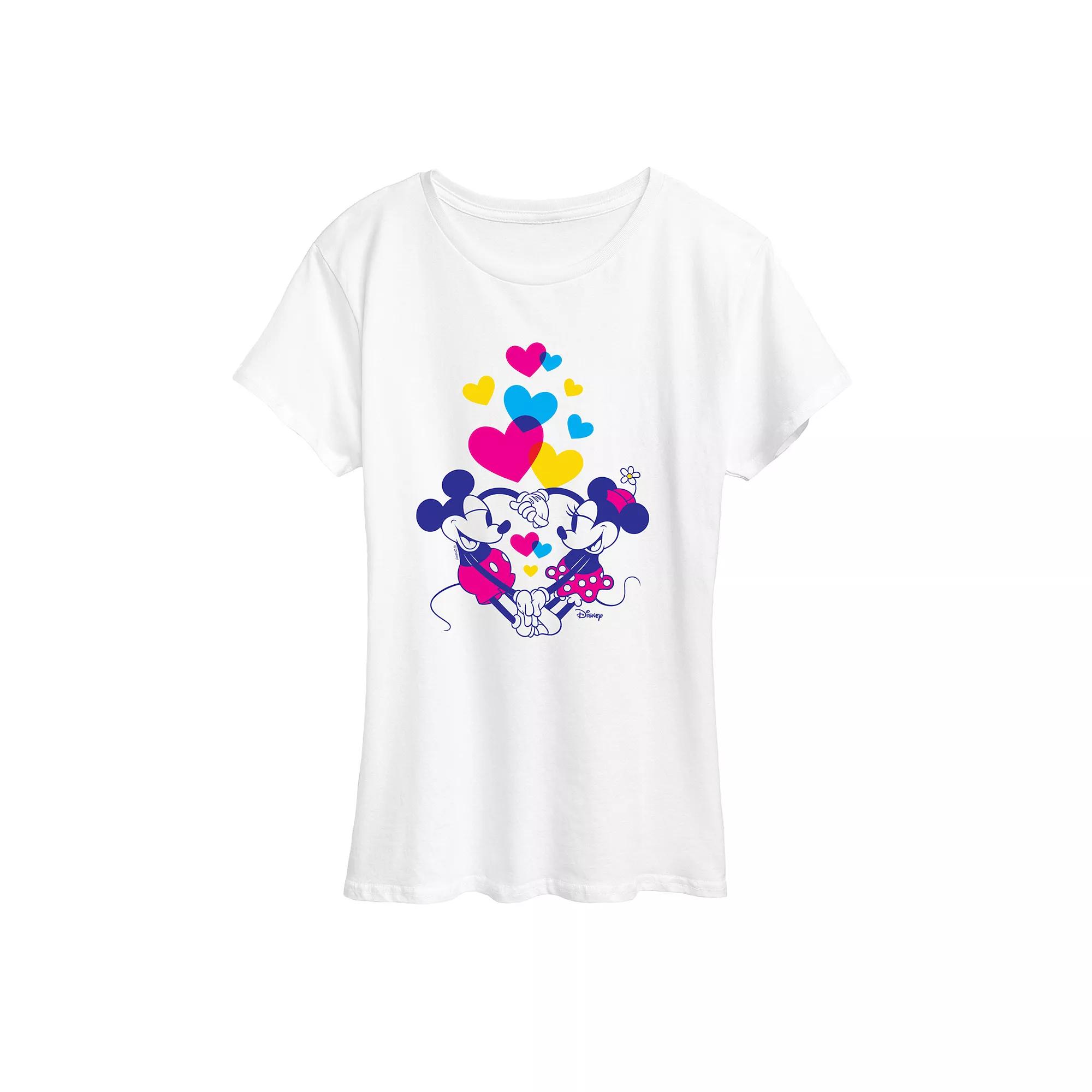 Disney's Minnie & Mickey Mouse Women's Hearts Graphic Tee,  Product Image