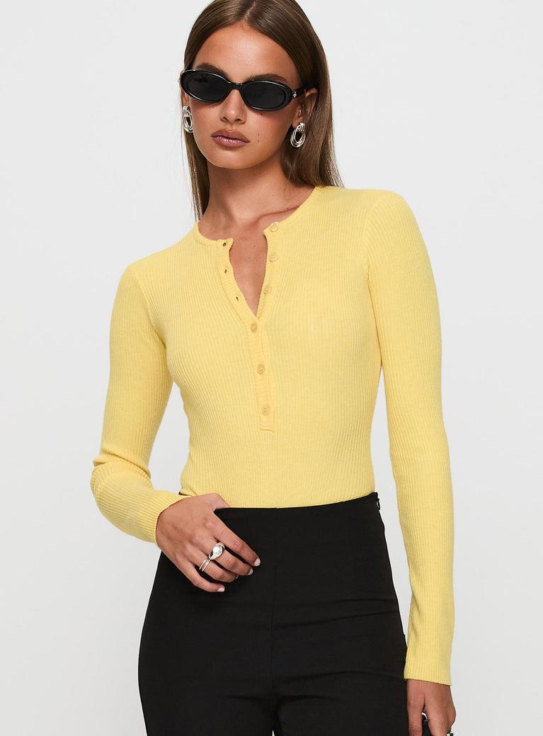 Kerra Long Sleeve Bodysuit Lemon Product Image