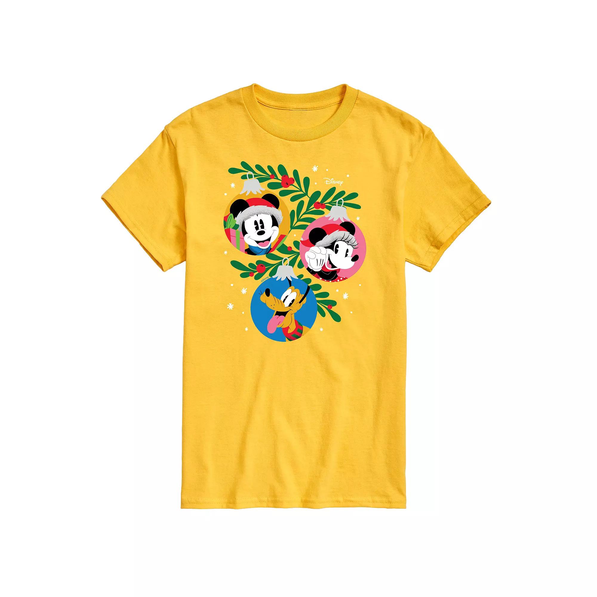 Disney's Big & Tall Mickey, Minnie & Pluto Ornaments Graphic Tee, Men's,  Product Image