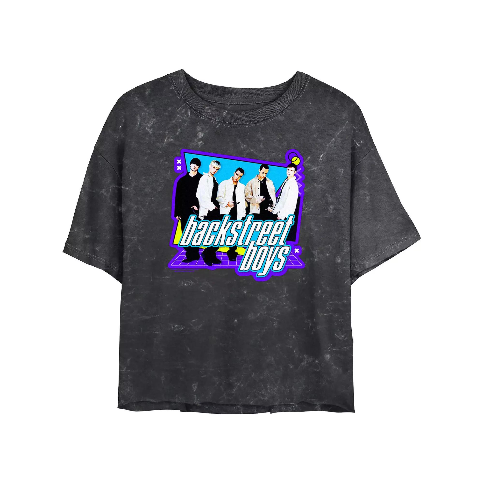 Juniors' Backstreet Boys 90's Style Crop Top Mineral Wash Graphic Tee, Women's,  Product Image