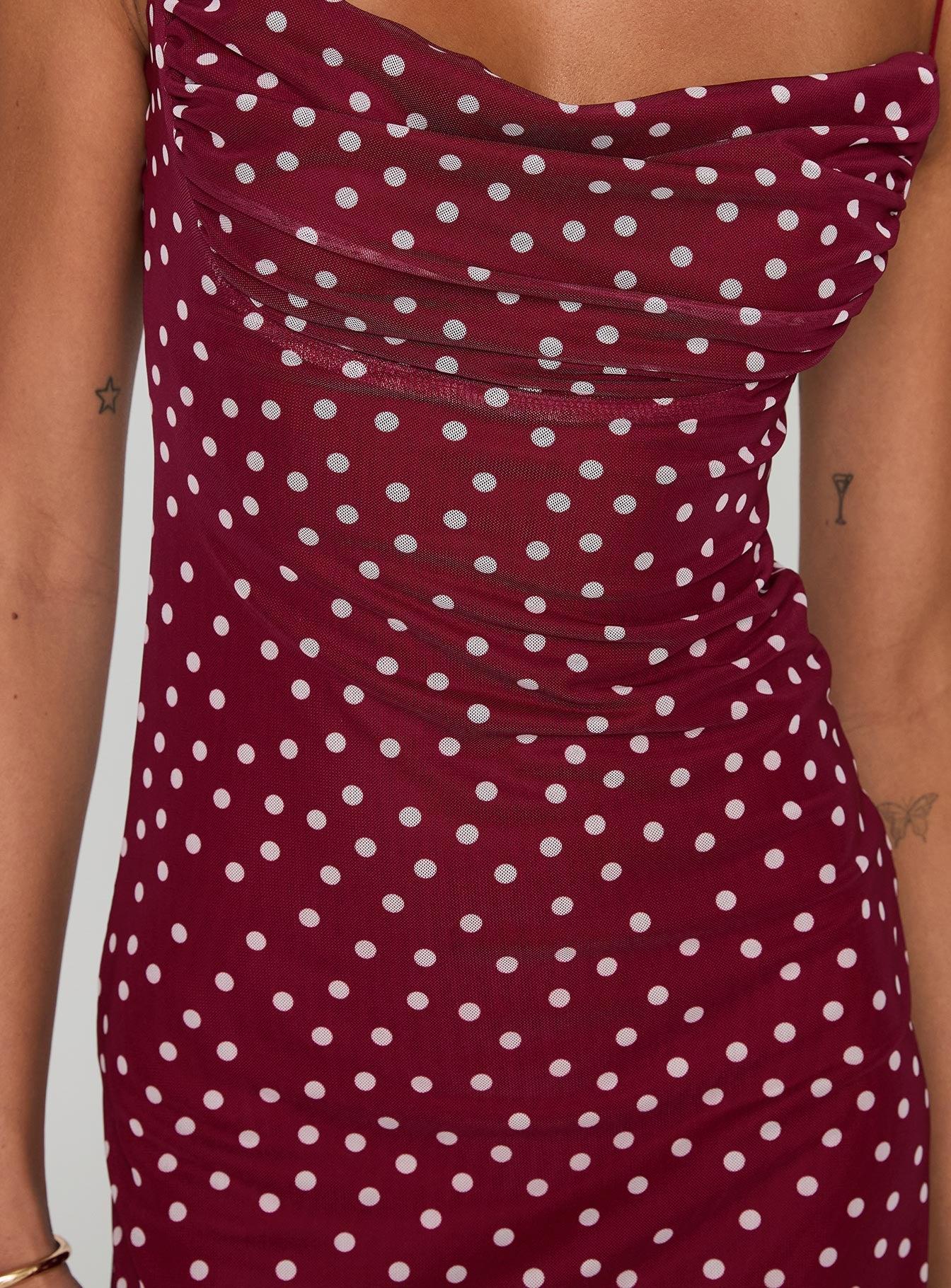 Sugar Mini Dress Red Polka Product Image