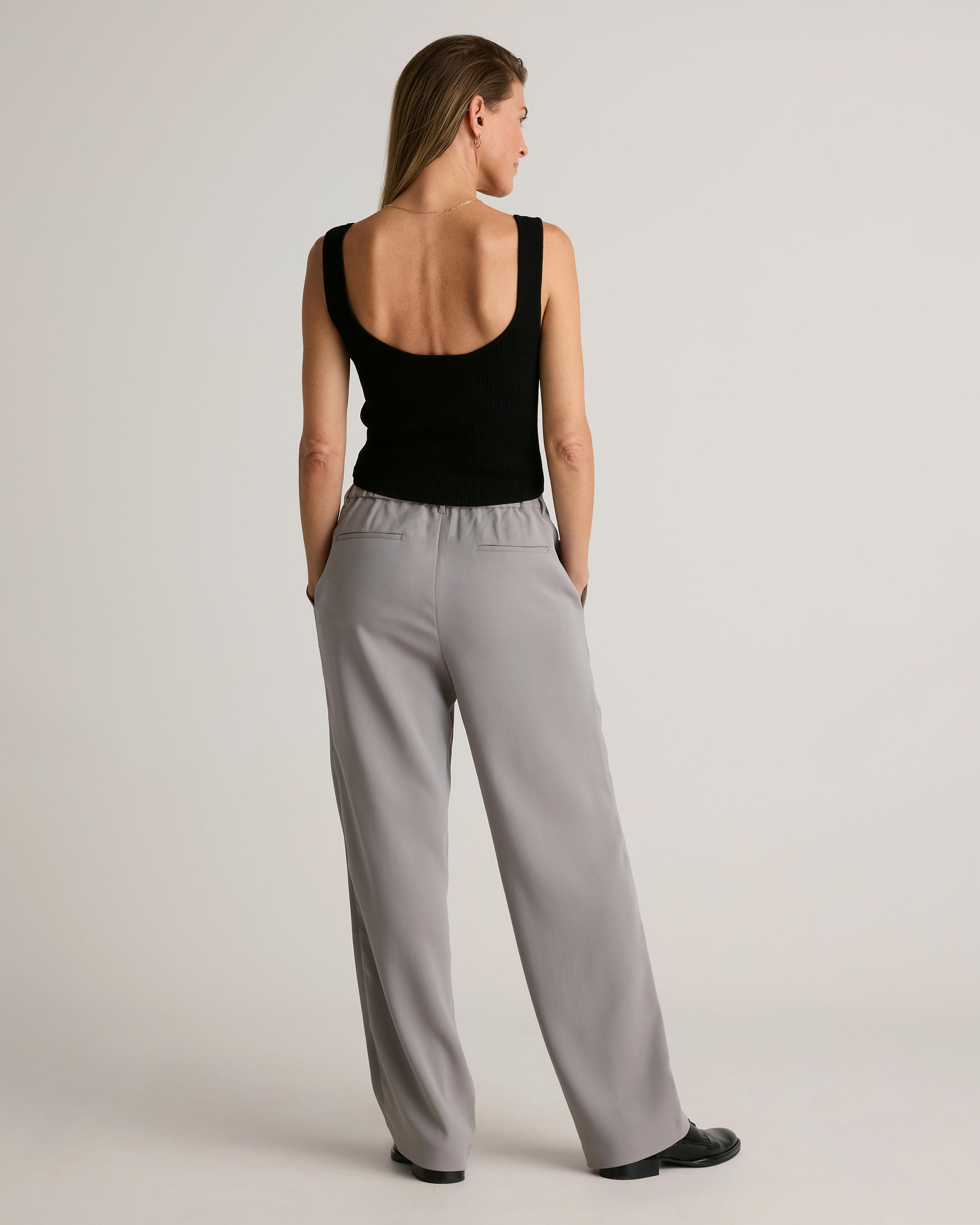 Quince | Women's Stretch Crepe Pleated Wide Leg Pants Recycled Polyester Product Image
