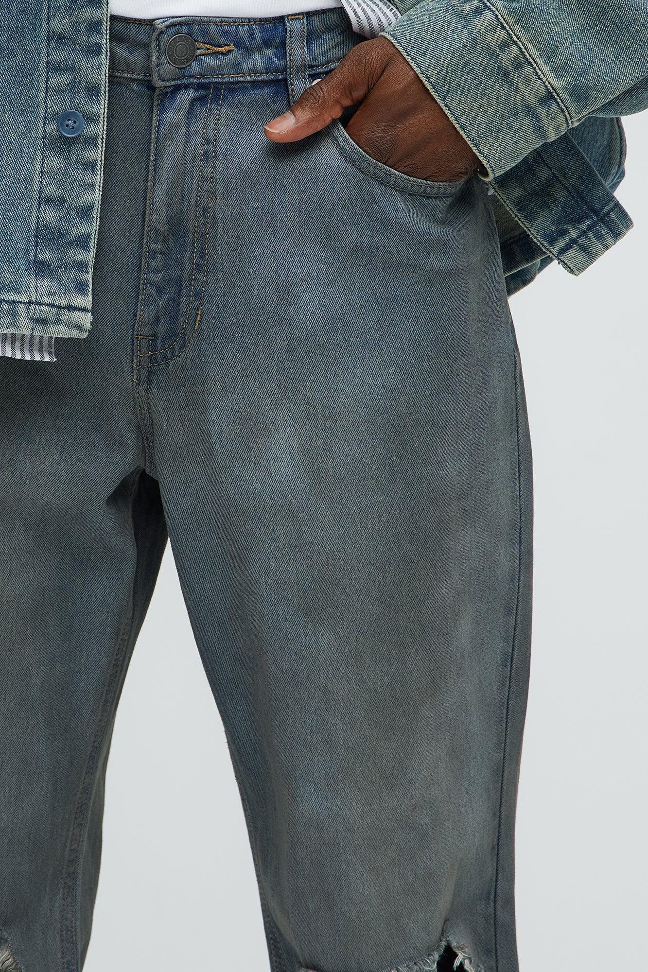 Roll Out Ripped Straight Jeans - Light Blue Wash Product Image